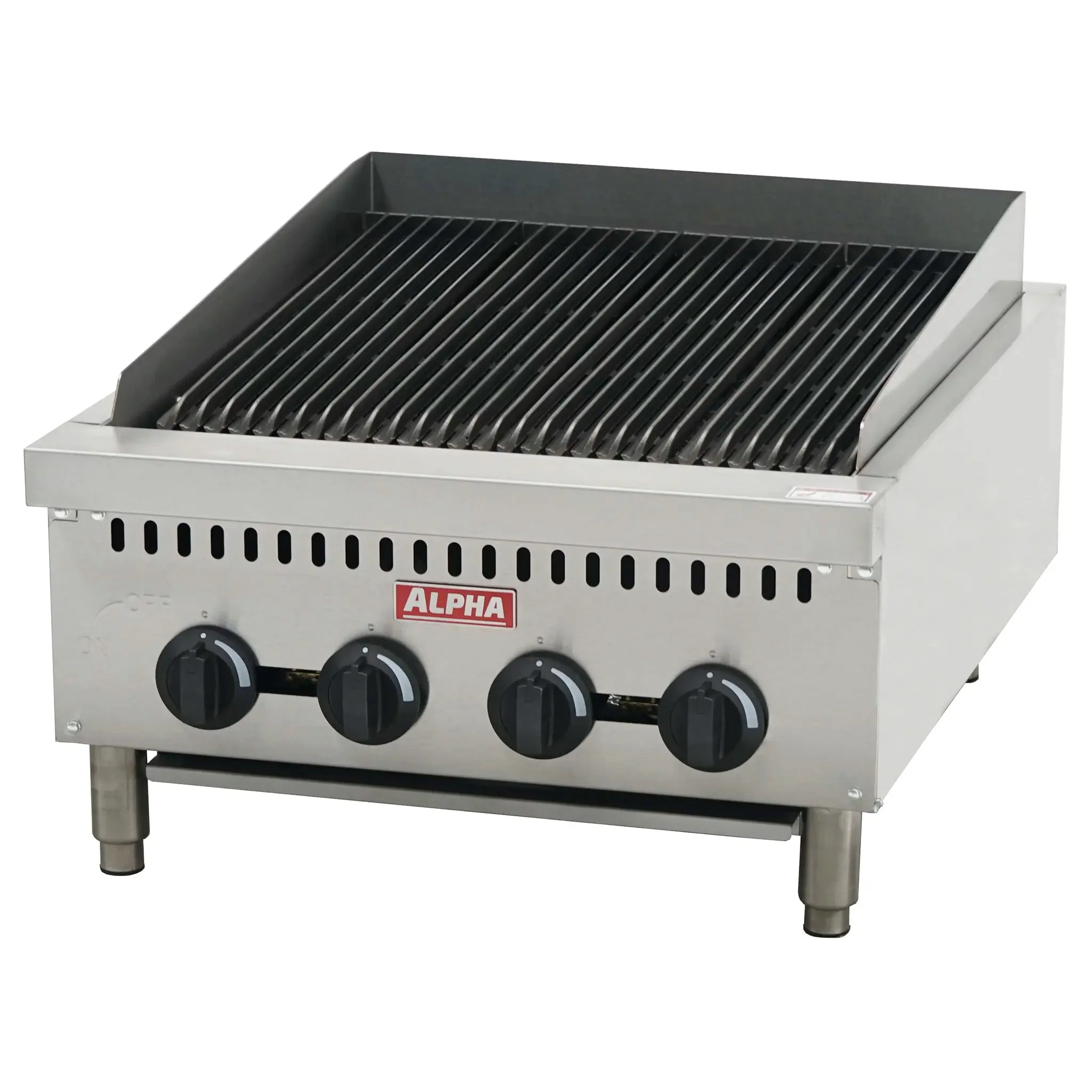 Alpha AHCB-24 Series Natural Gas/Propane 24" Heavy Duty Charbroiler - Radiant or Lava Rock