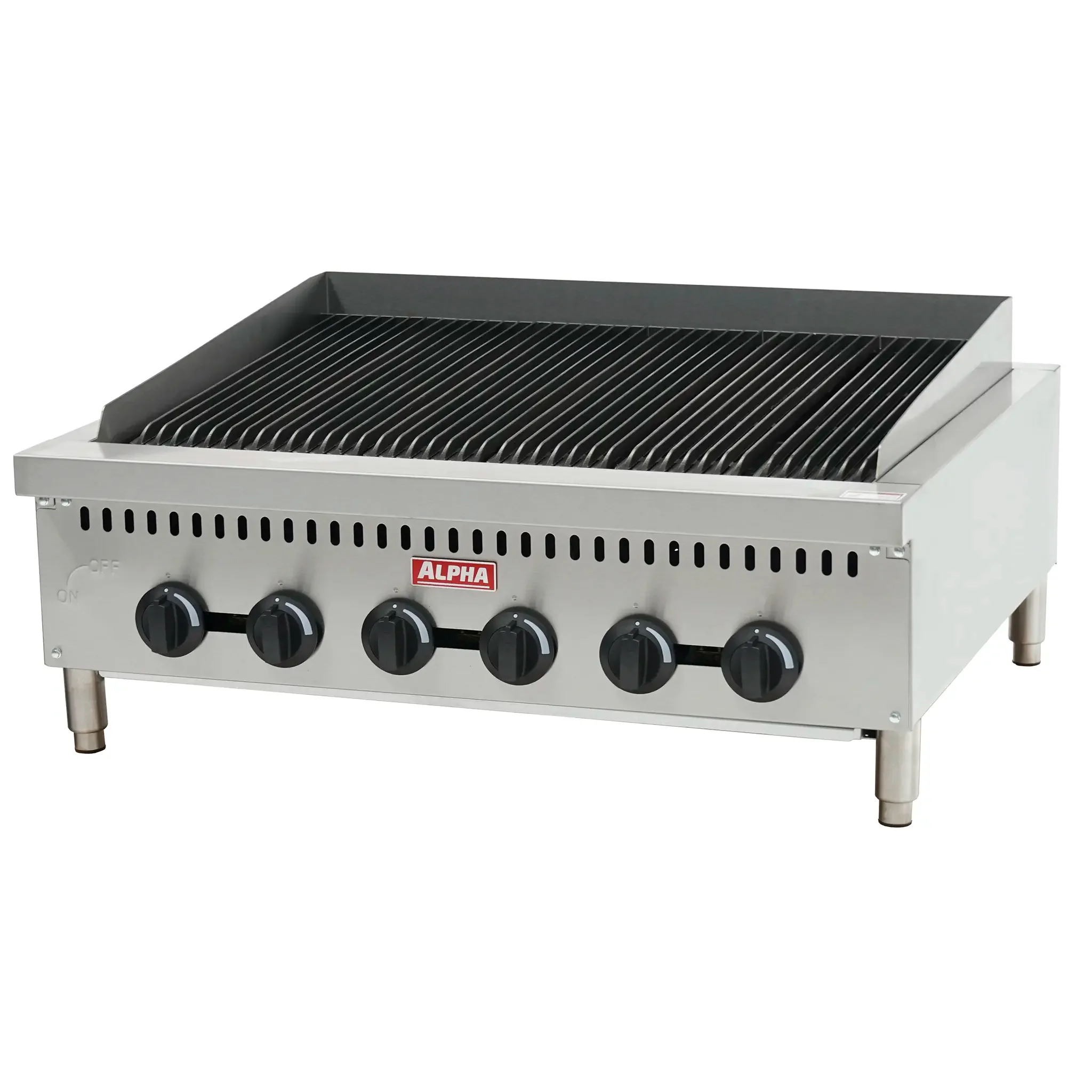 Alpha AHCB-36 Series Natural Gas/Propane 36" Heavy Duty Charbroiler - Radiant or Lava Rock