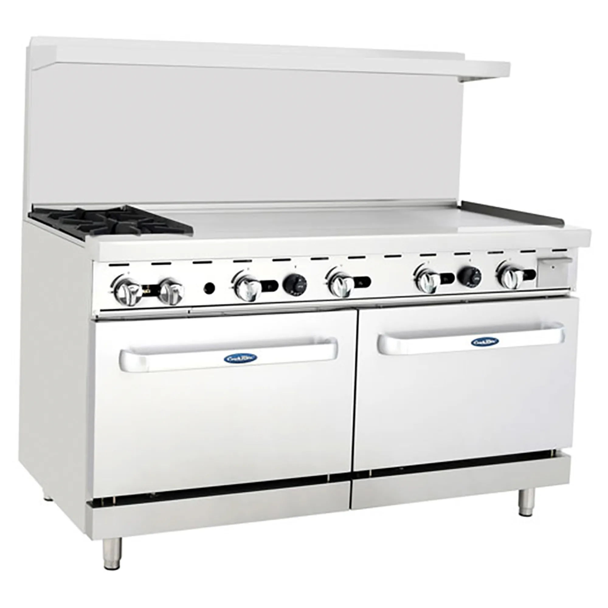 Atosa AGR-2B48GR Natural Gas/Propane 60" Stove Top Range - 2 Burners & 48" Griddle - Various Configurations