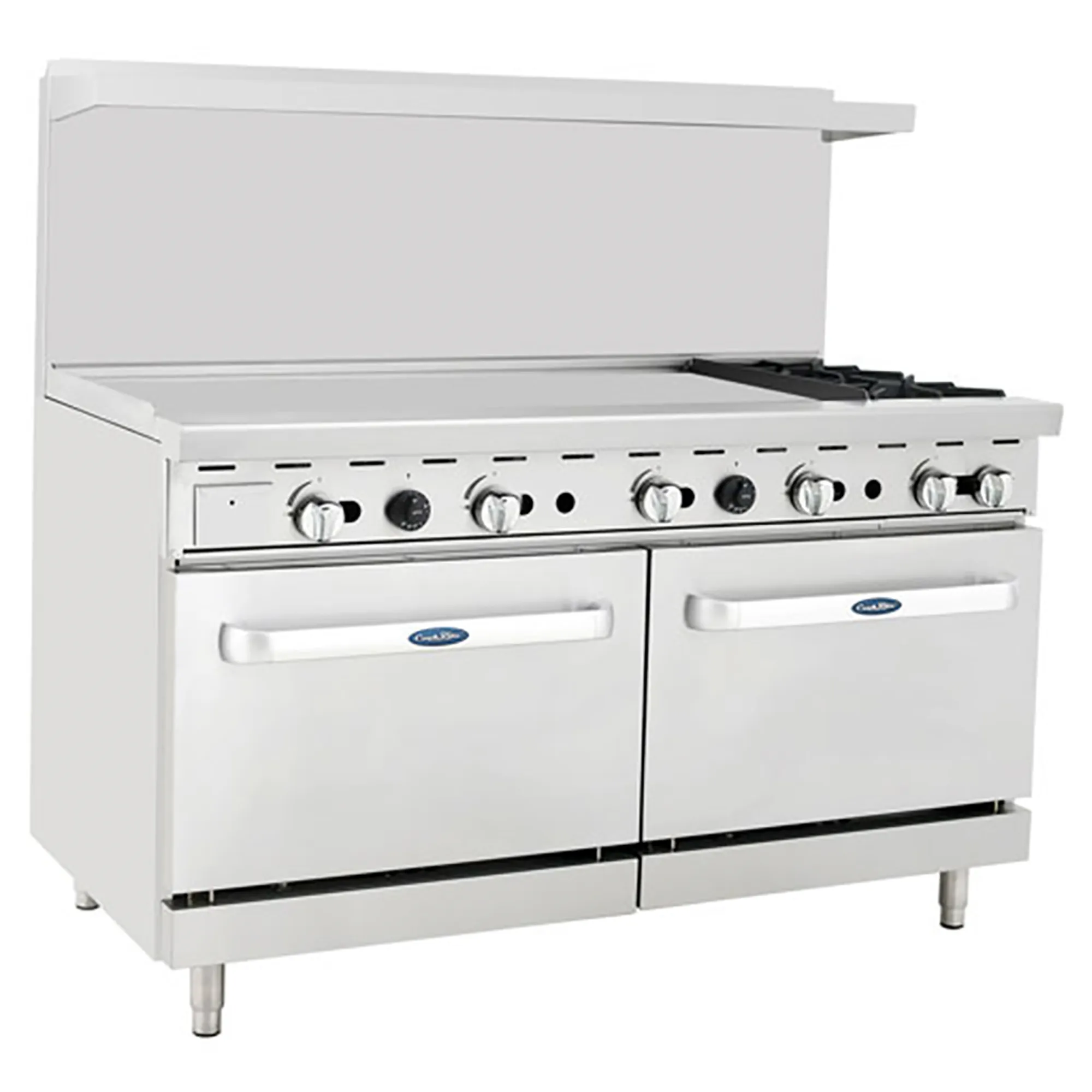 Atosa AGR-2B48GR Natural Gas/Propane 60" Stove Top Range - 2 Burners & 48" Griddle - Various Configurations - Image 2