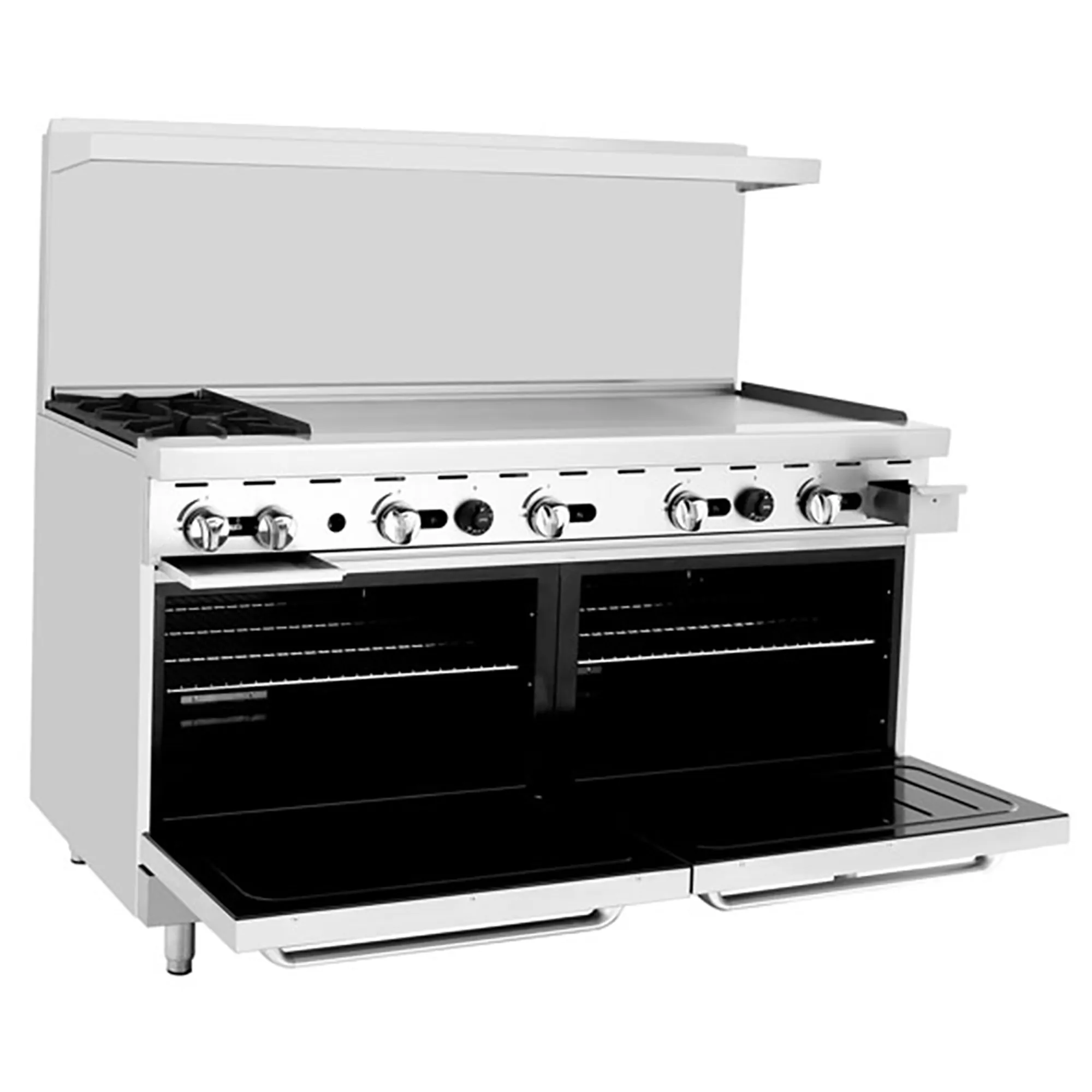 Atosa AGR-2B48GR Natural Gas/Propane 60" Stove Top Range - 2 Burners & 48" Griddle - Various Configurations - Image 3