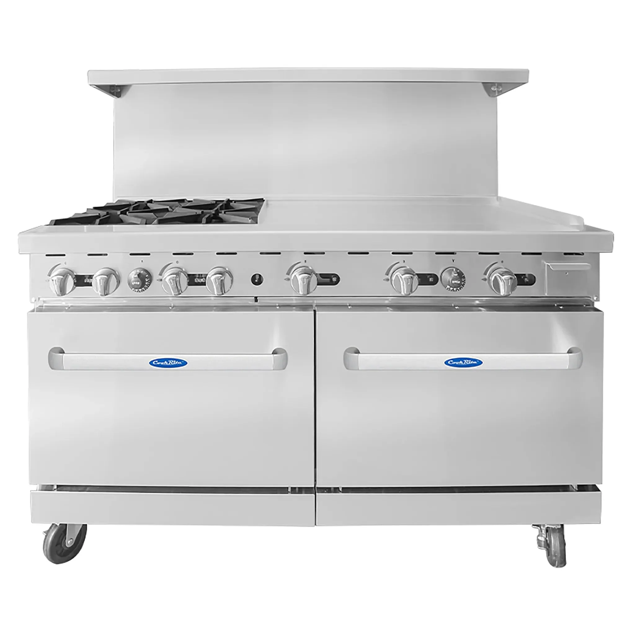 Atosa AGR-4B36GR Natural Gas/Propane 60" Stove Top Range - 4 Burners & 36" Griddle - Various Configurations