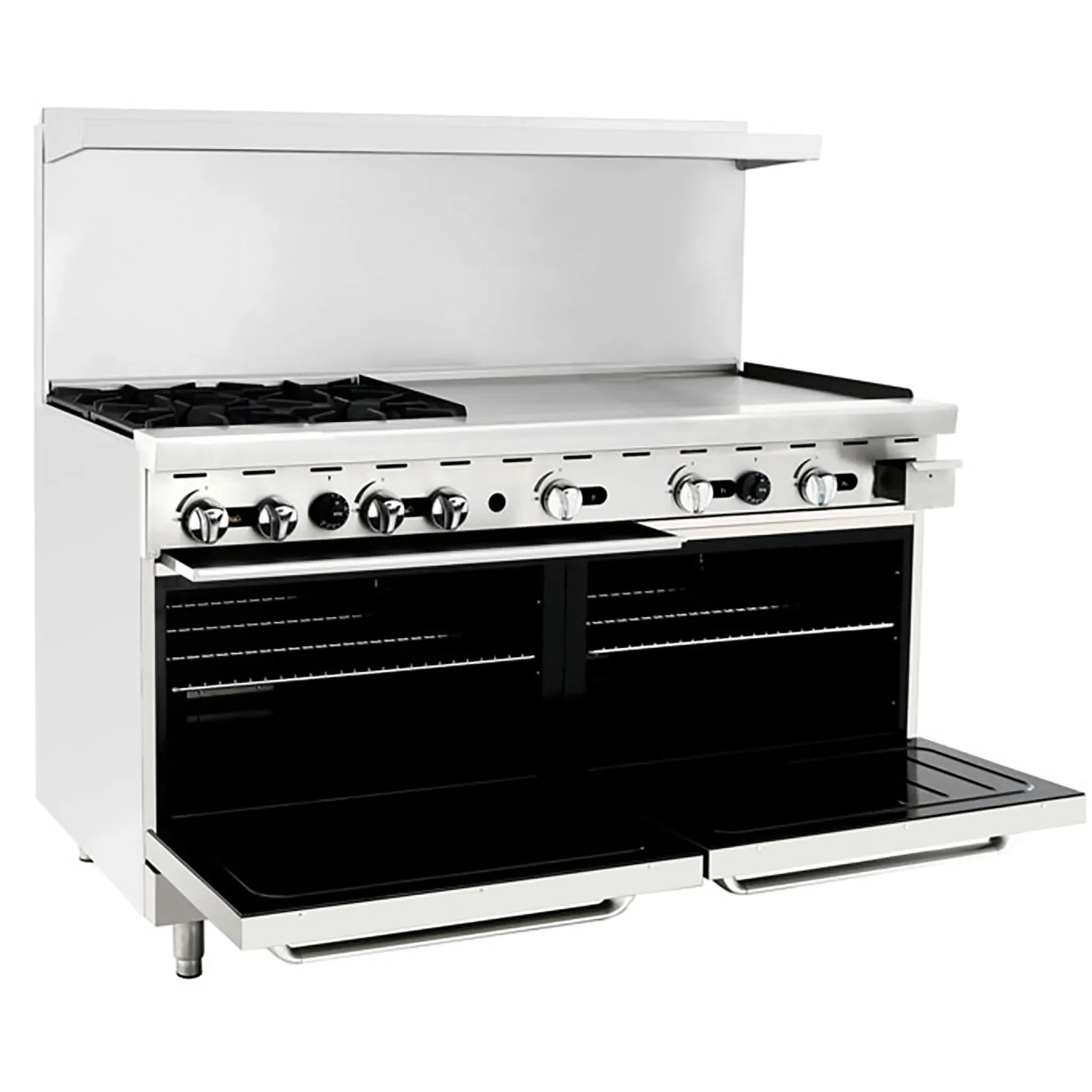 Atosa AGR-4B36GR Natural Gas/Propane 60" Stove Top Range - 4 Burners & 36" Griddle - Various Configurations - Image 3