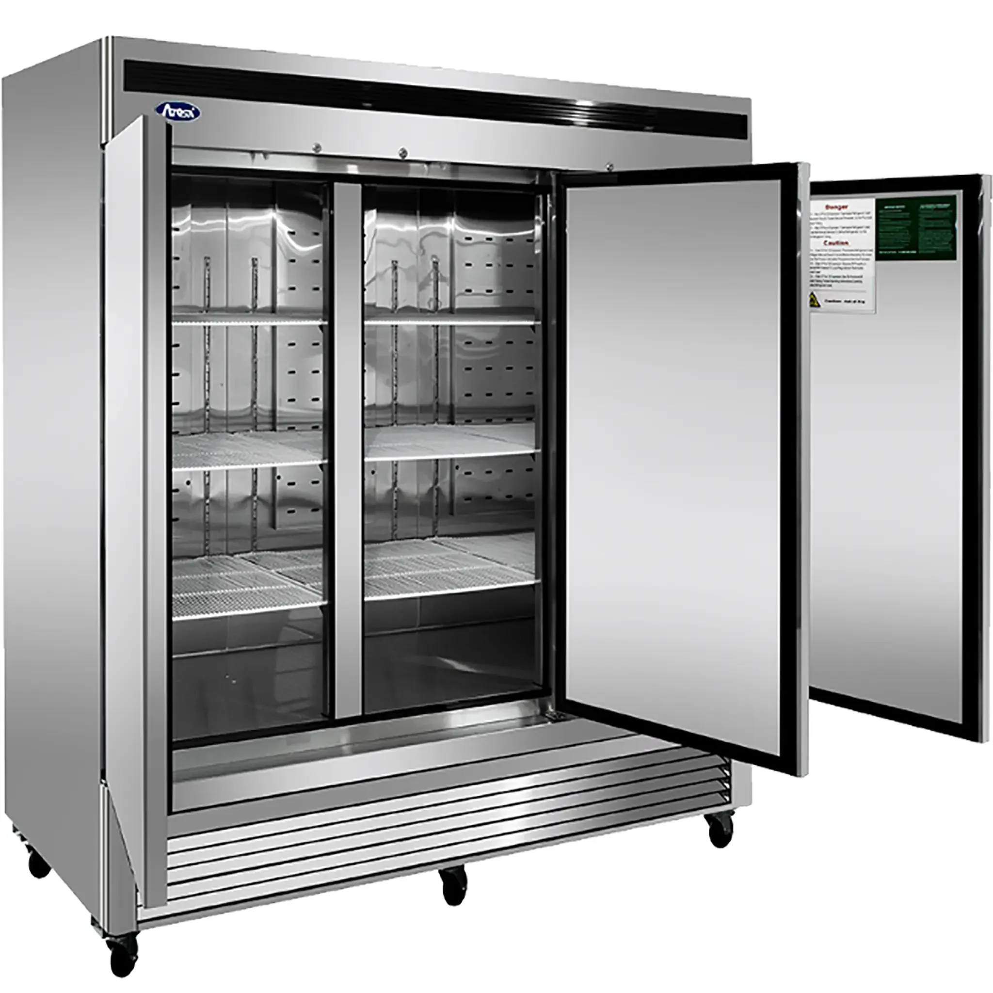 Atosa MBF8508GR Triple Solid Door 82" Wide Stainless Steel Refrigerator - Image 3