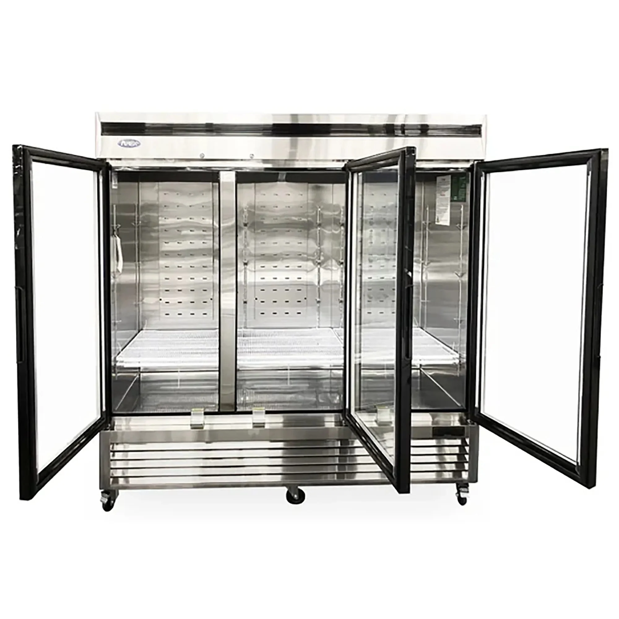 Atosa MCF8708GR Triple Door 81" Wide Stainless Steel Display Refrigerator - Image 2