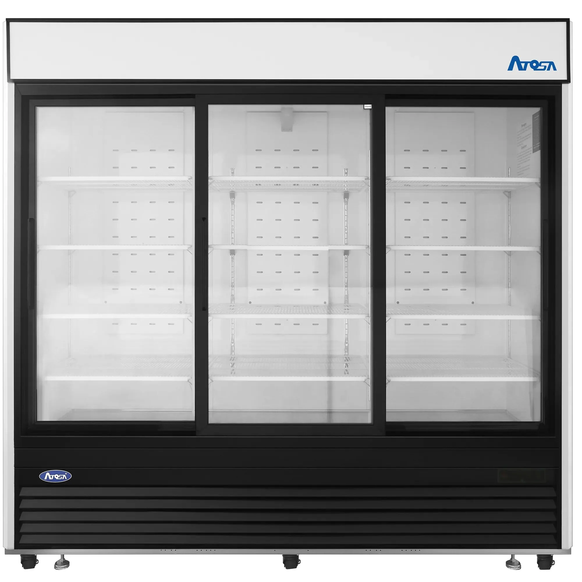 Atosa MCF8729GR Triple Sliding Glass Door 82" Wide Display Refrigerator