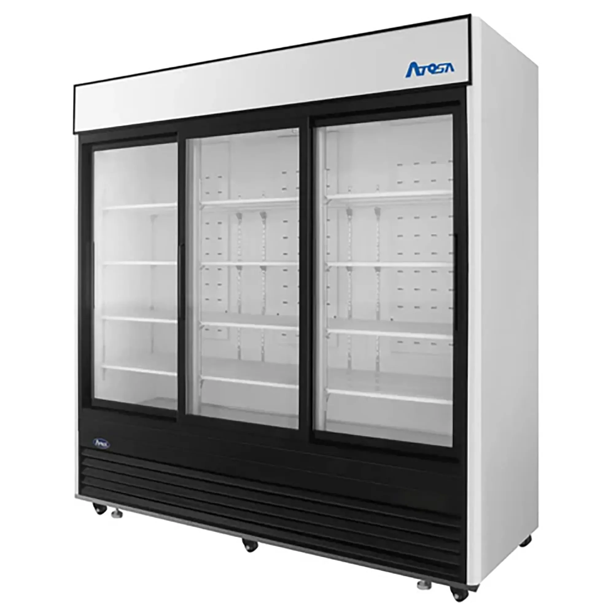 Atosa MCF8729GR Triple Sliding Glass Door 82" Wide Display Refrigerator - Image 2
