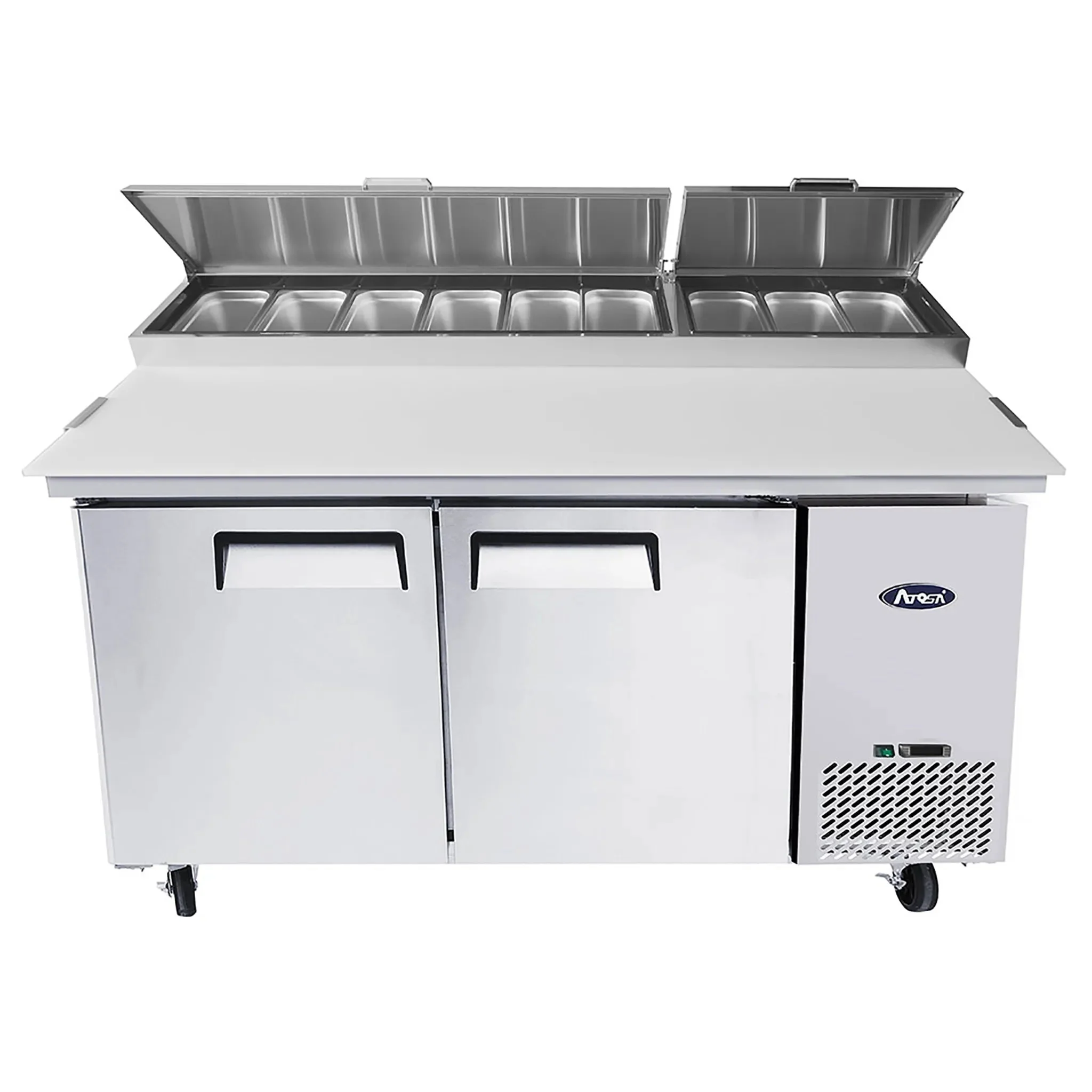 Atosa MPF8202GR Double Door 67" Refrigerated Pizza Prep Table - Image 4