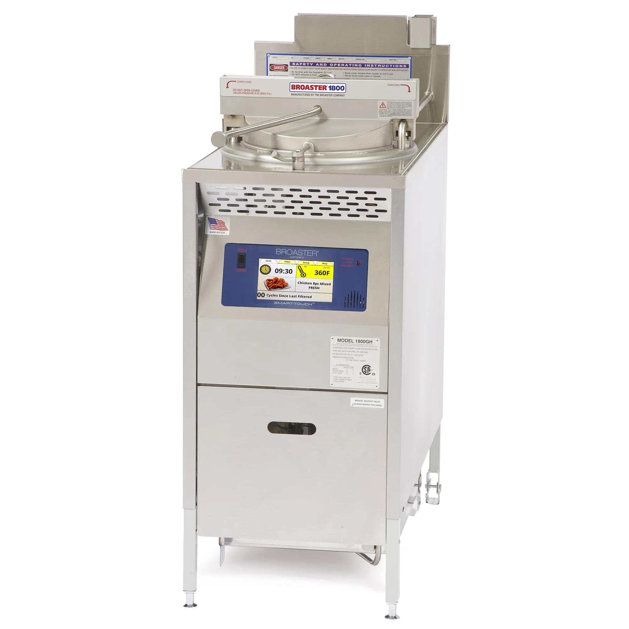 Broaster 1800 Series Natural Gas/Propane 42LB Pressure Fryer