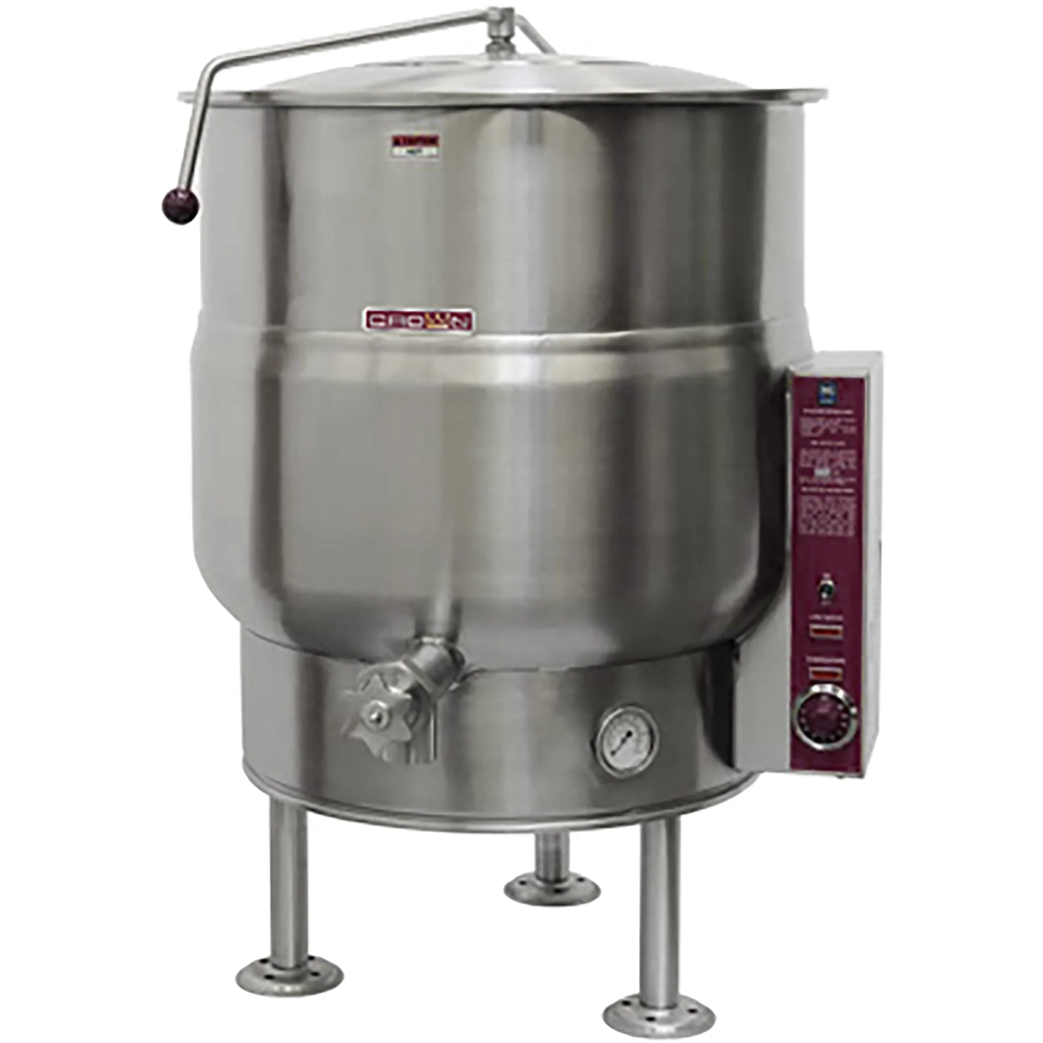 Crown EL-30 Electric Fixed Steam Kettle - 30 Gallon Capacity