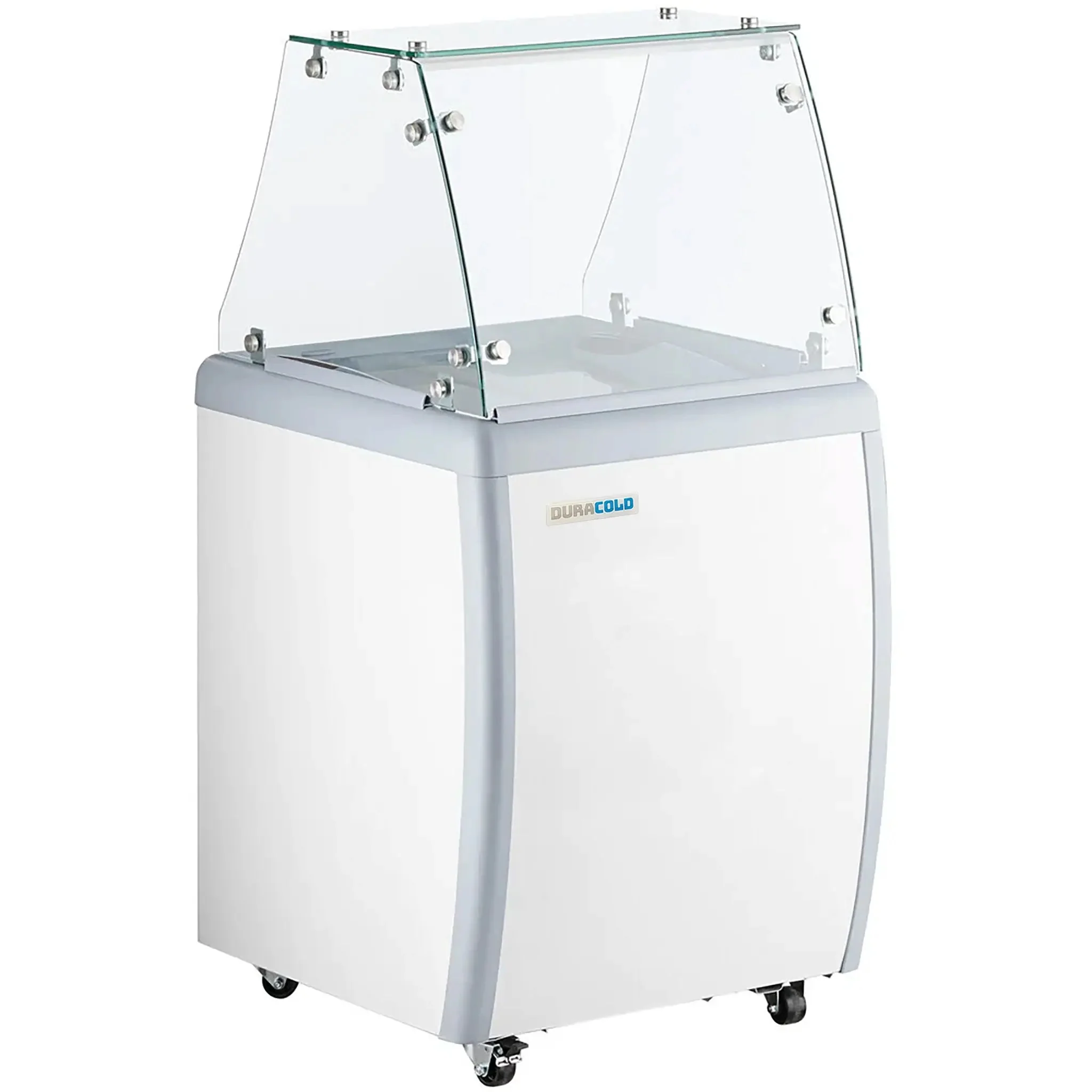 Duracold DIPC-26 Ice Cream Dipping & Gelato Freezer - 4 Tub/3 Pan Capacity, With or Without Sneeze Guard