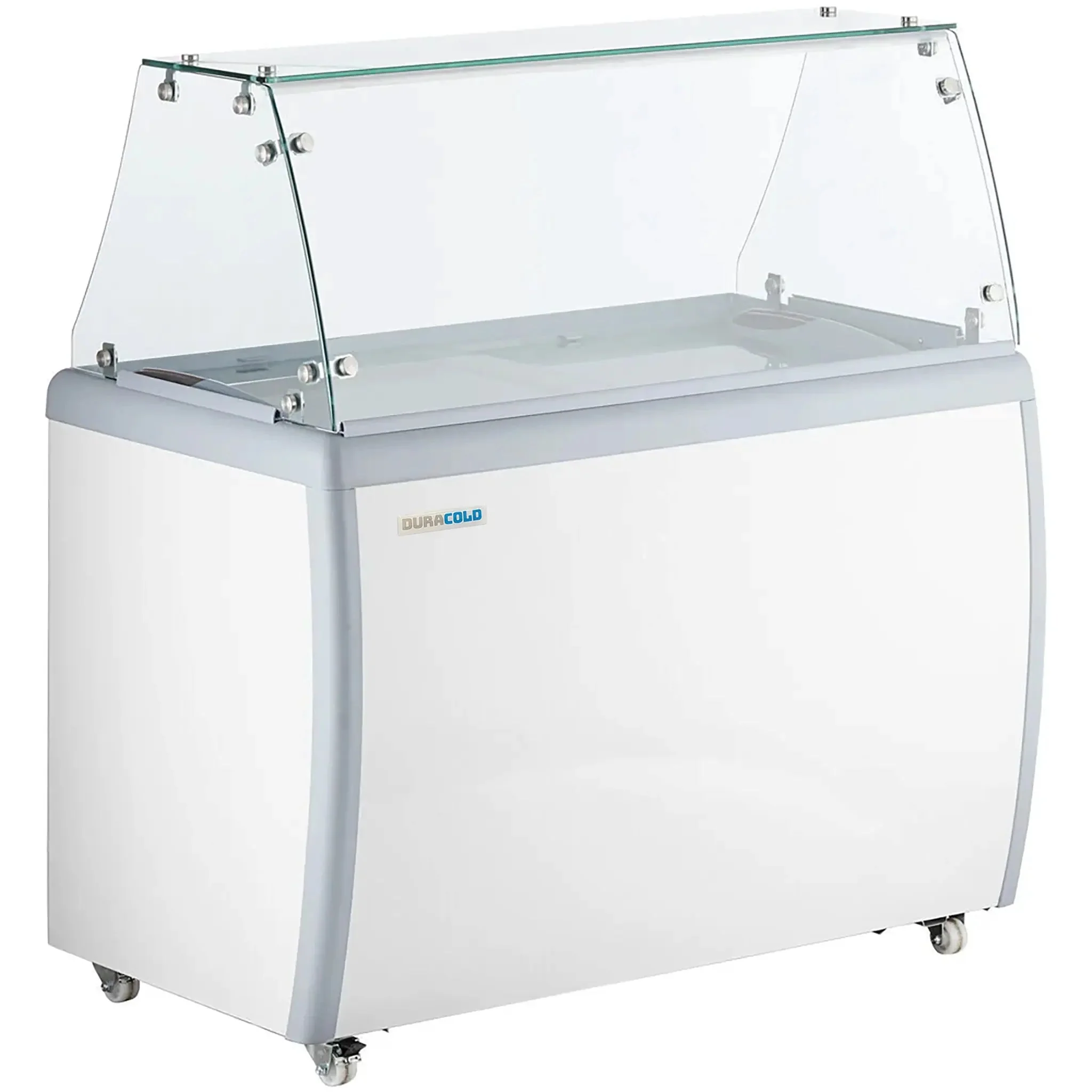 Duracold DIPC-39 Ice Cream Dipping & Gelato Freezer - 6 Tub/6 Pan Capacity, With or Without Sneeze Guard