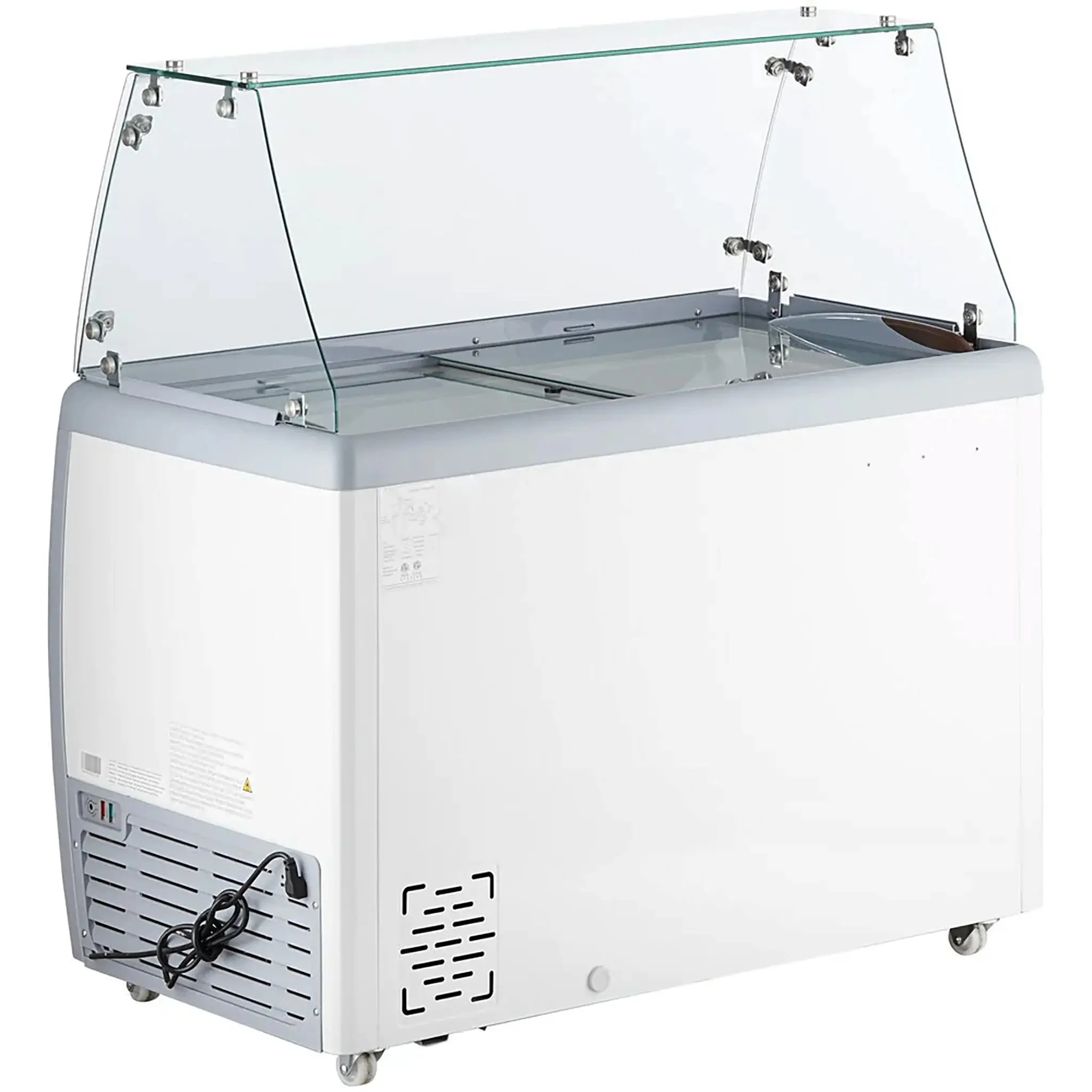 Duracold DIPC-39 Ice Cream Dipping & Gelato Freezer - 6 Tub/6 Pan Capacity, With or Without Sneeze Guard - Image 3