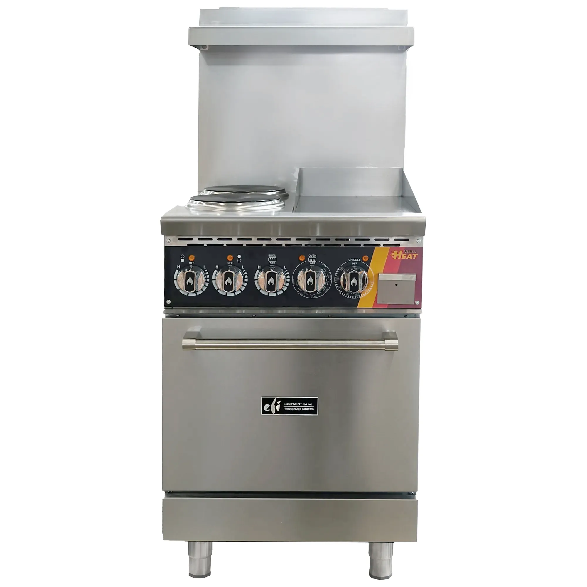EFI HRG24-12GM-2B-ELC Electric 24" Cooking Range - 2 French Plates & 12" Griddle