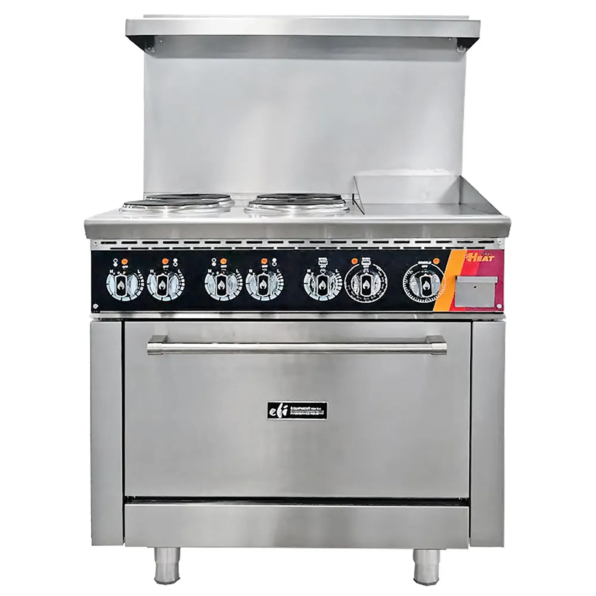 EFI HRG36-12GM-4B-ELC Electric 36" Cooking Range - 4 French Plates & 12" Griddle