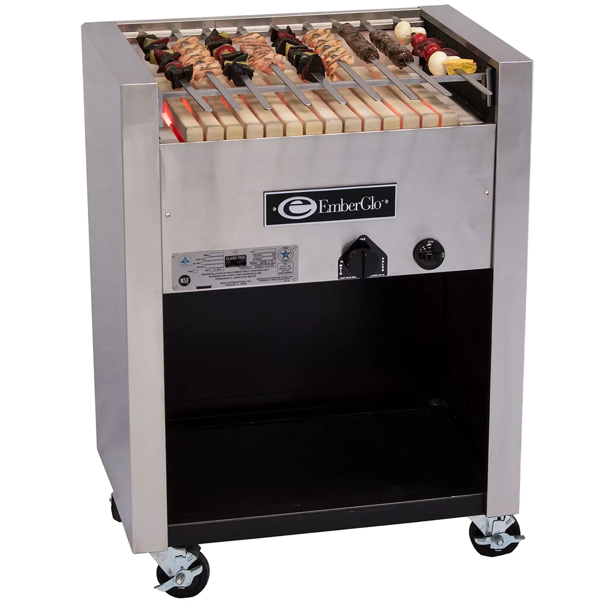 Emberglo 31F Natural Gas/Propane Floor Model Radiant 36" Kebab Broiler