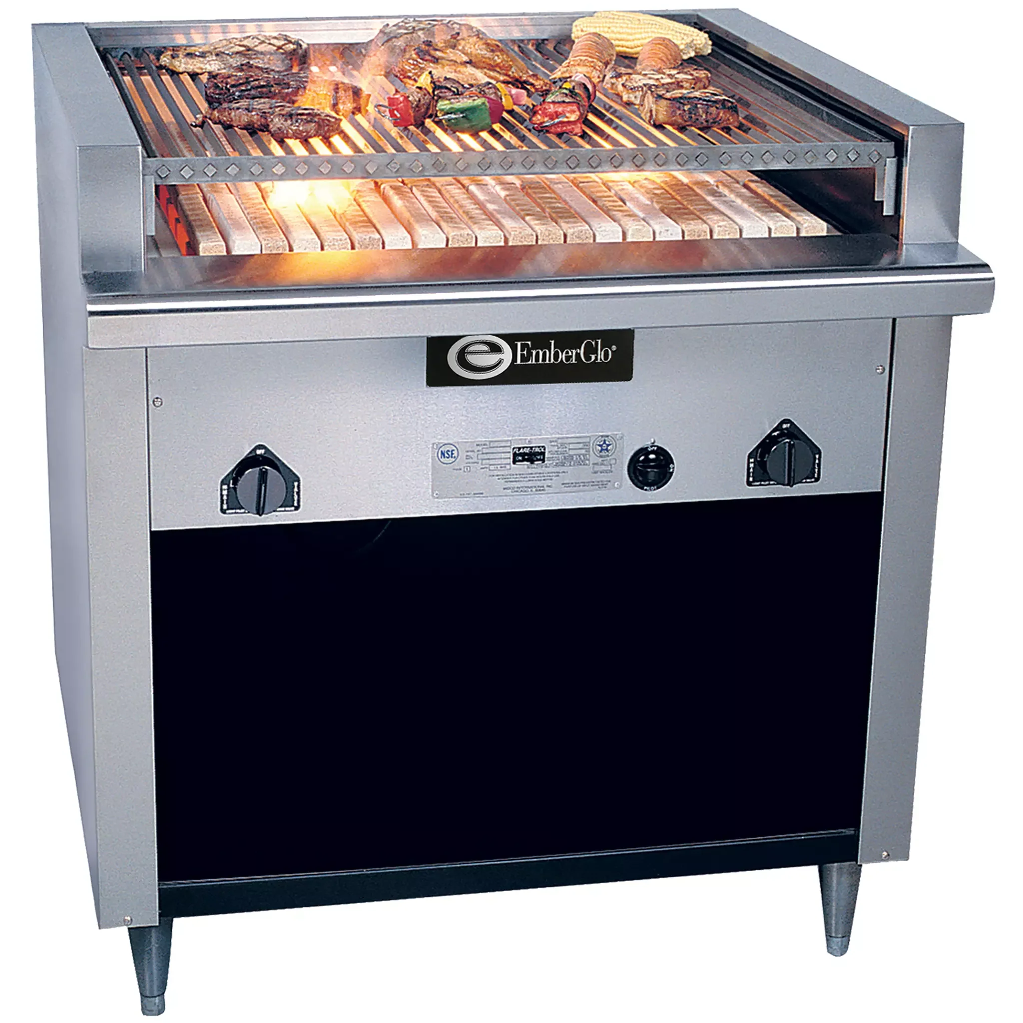 Emberglo 41F Natural Gas/Propane Floor Model Extra Deep Radiant 36" Charbroiler