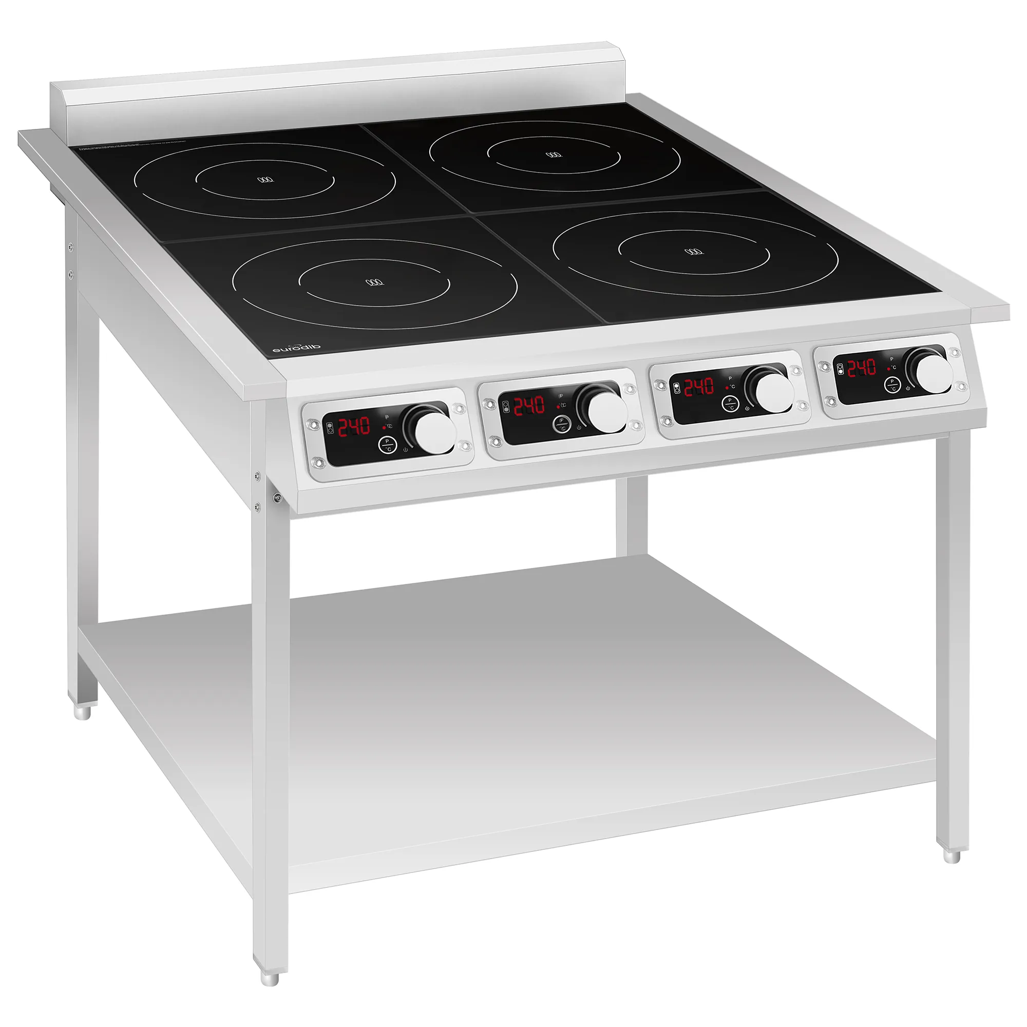 Eurodib FCI435OS1PH Floor Model Commercial Four Burner Electric Induction Cooker - 240V, 14000W