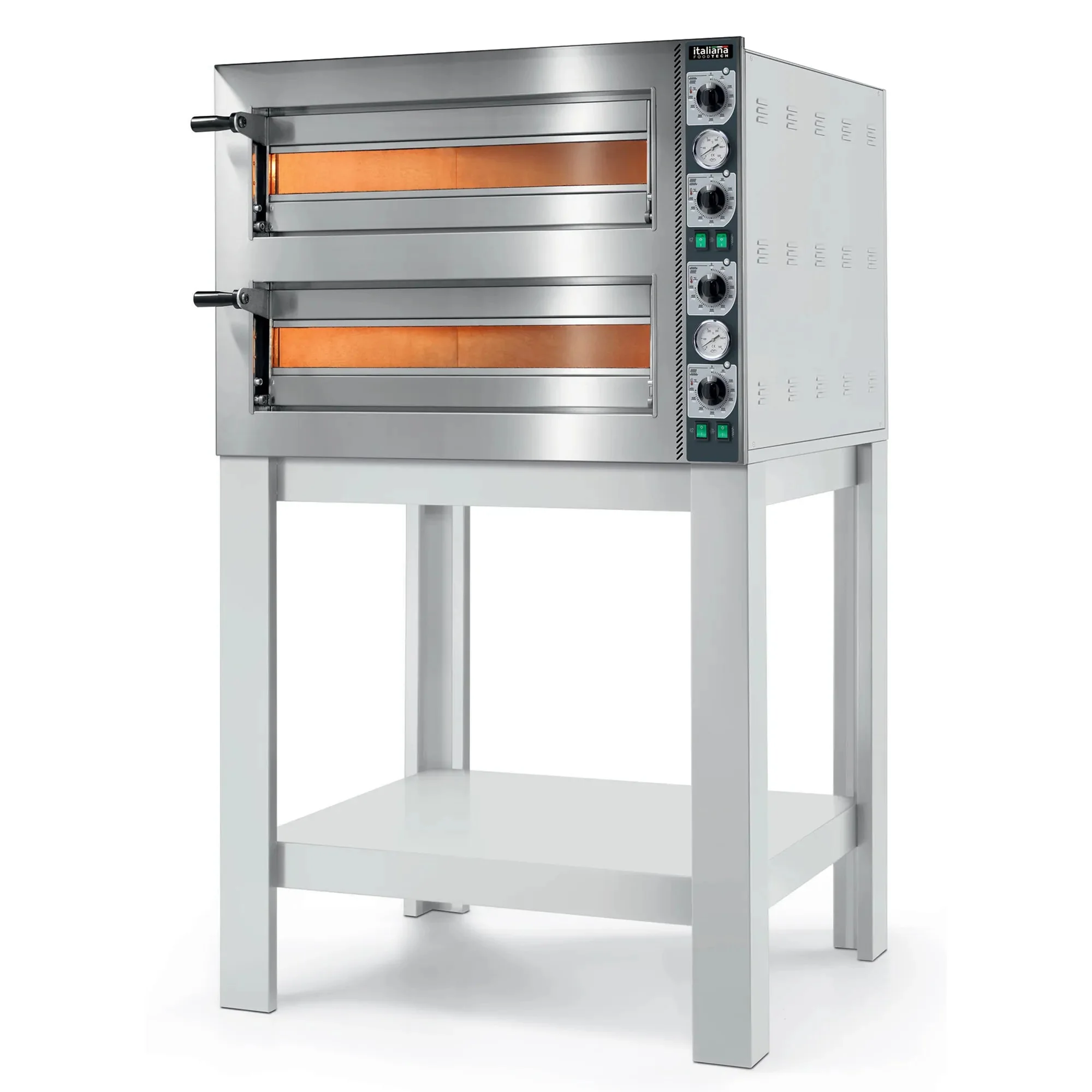 Italiana Food Tech CP430 Series Electric 24" Compact Pro Deck Pizza Oven - 208V, Single or Double Deck - Image 3
