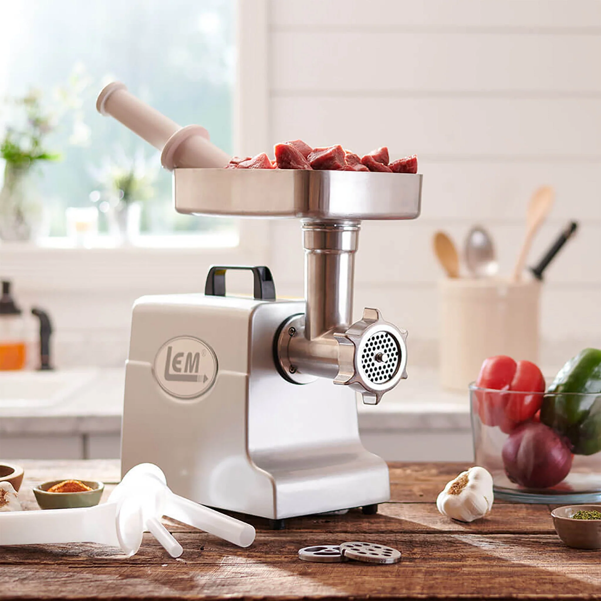LEM 1158 Size 8 Mighty Bite Meat Grinder - 0.67 HP, 120V - Image 2