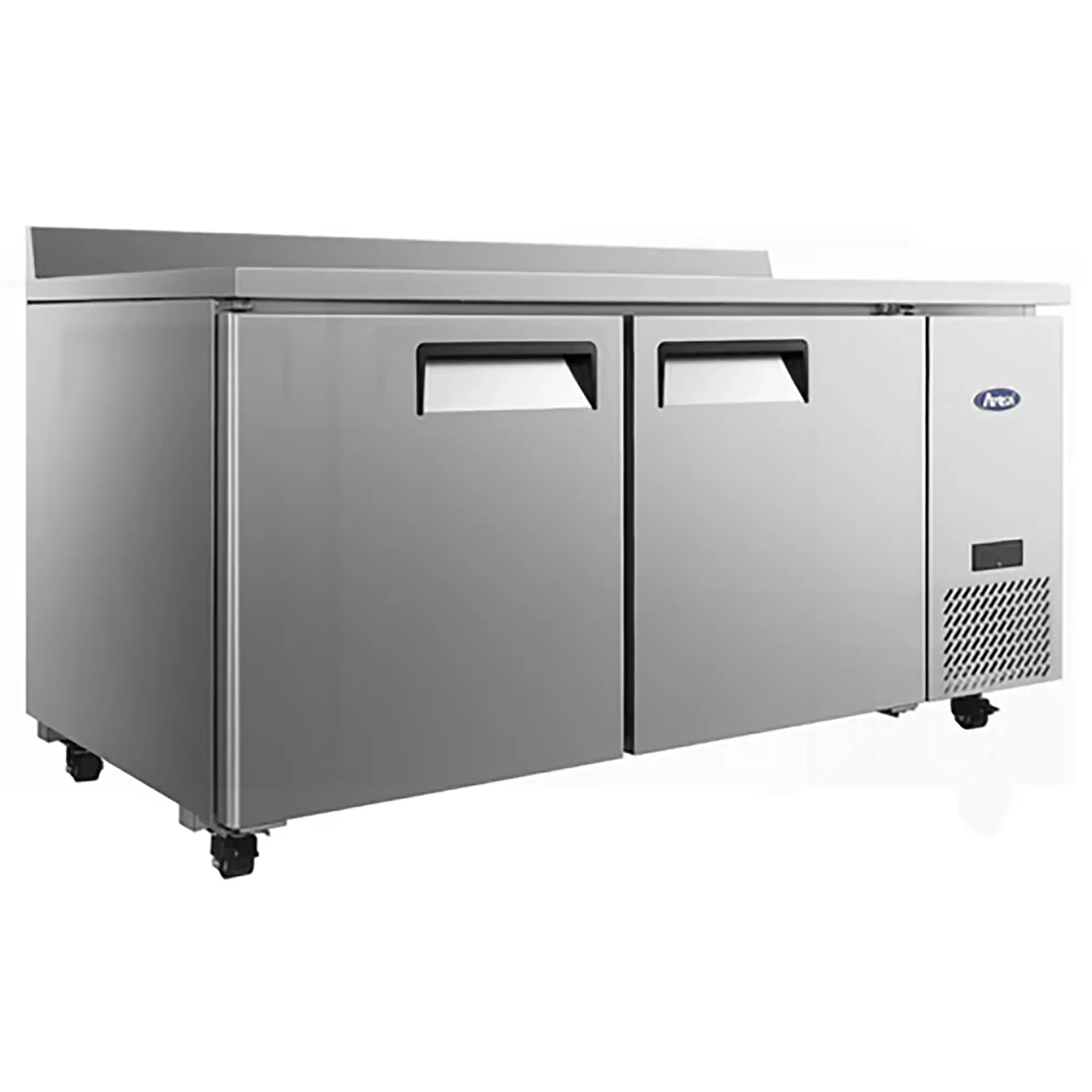 Atosa MGF67GR Double Door 67" Side Mounted Refrigerated Work Table w/ Backsplash - Image 2