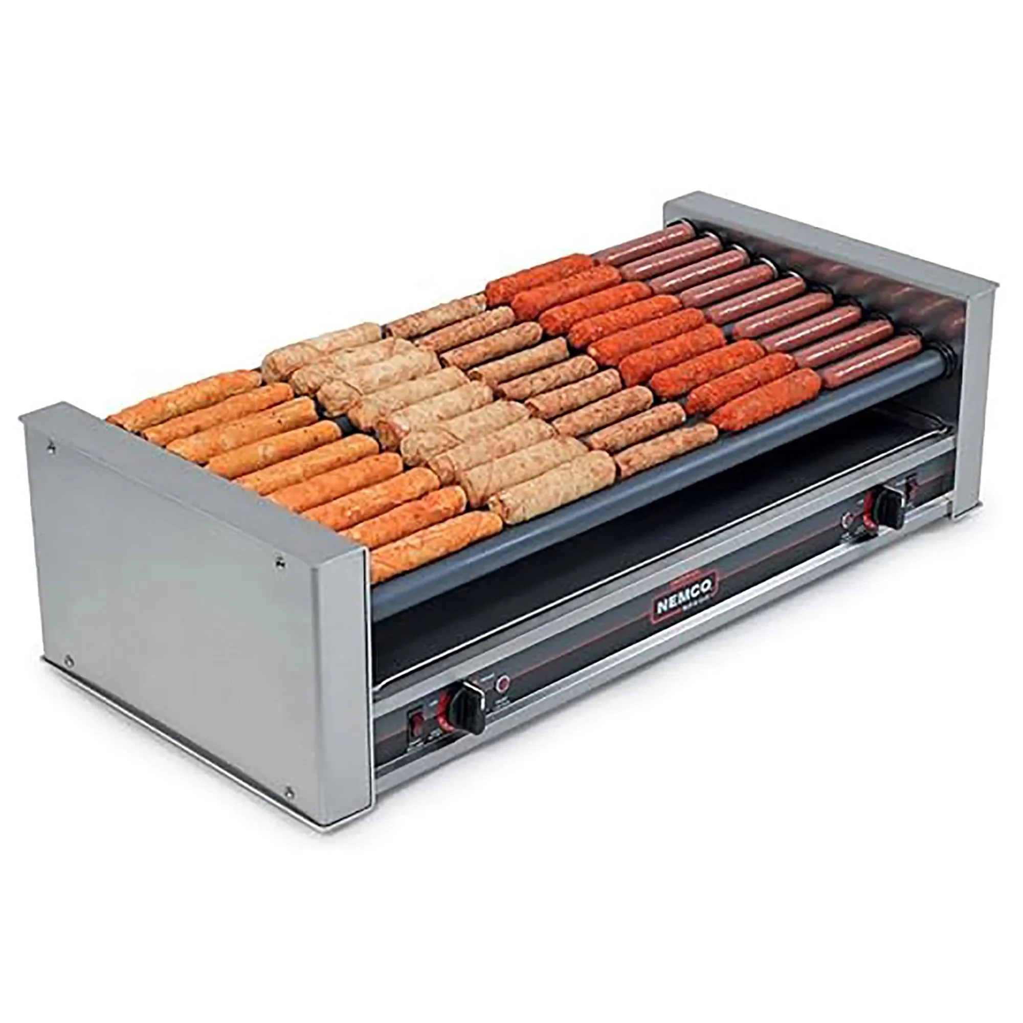 Nemco 8045W Series Wide Hot Dog Grill - 10 Rollers, 45 Hot Dog Capacity, Various Configurations - Image 2