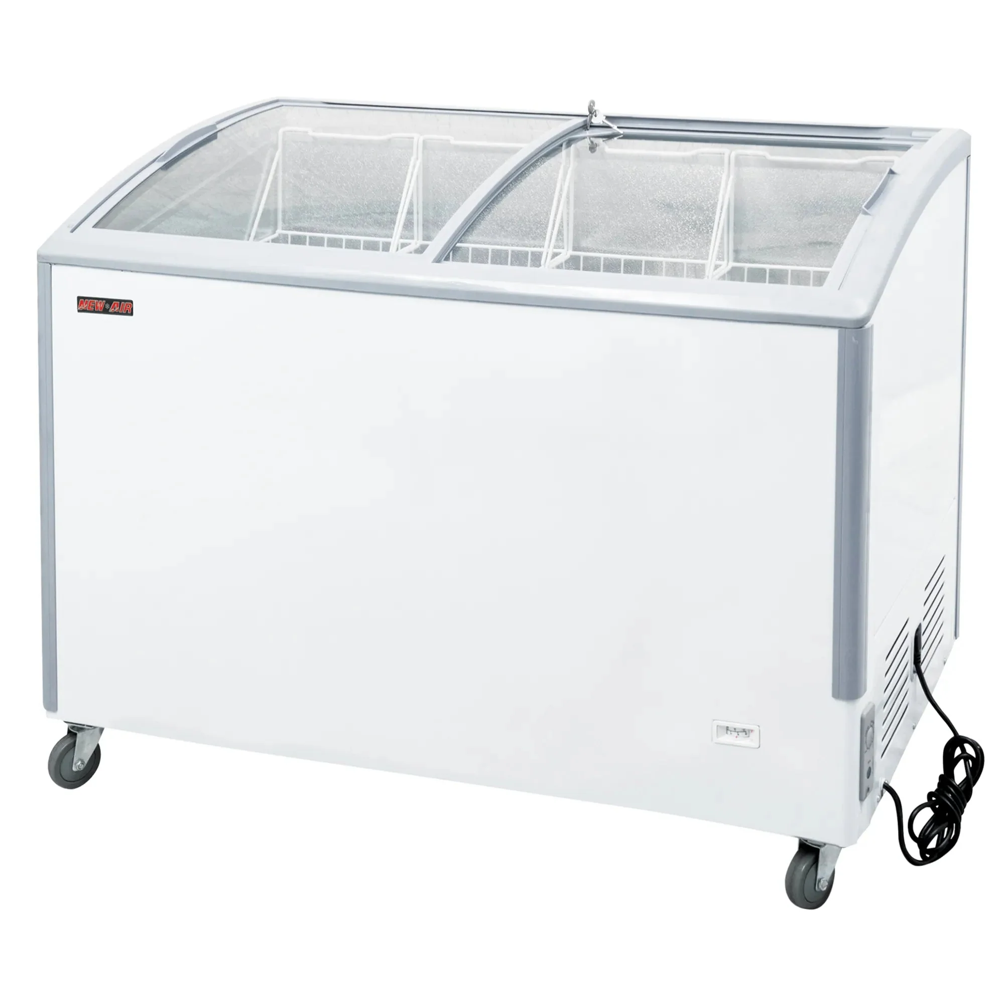 New Air NIF-49-CG Double Door 49"W Curved Glass Display Chest Freezer