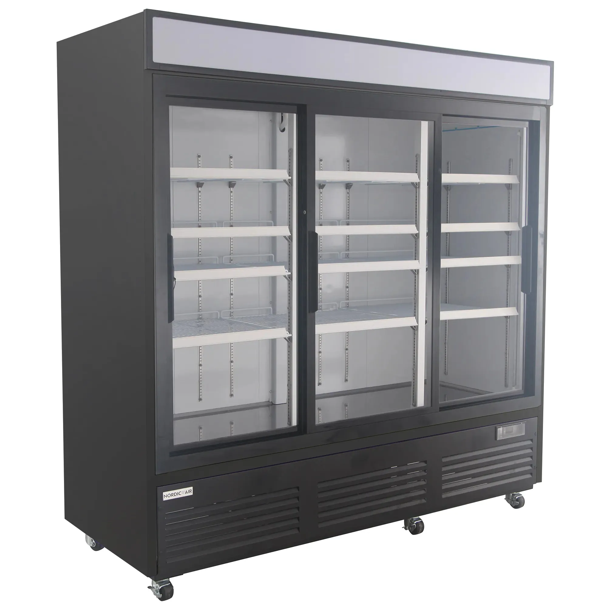 Nordic Air GRM-67C-S Triple Sliding Glass Door 81" Wide Display Refrigerator - Image 2