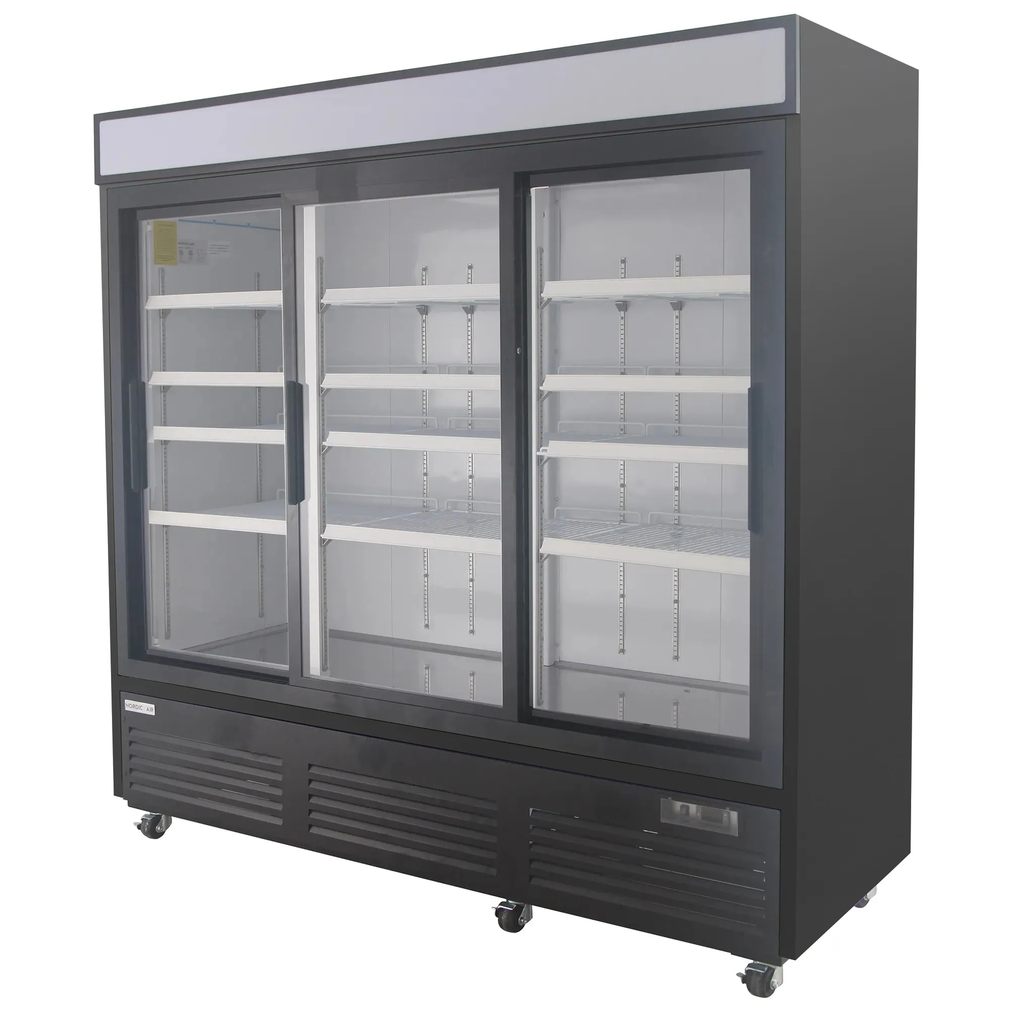 Nordic Air GRM-67C-S Triple Sliding Glass Door 81" Wide Display Refrigerator - Image 3