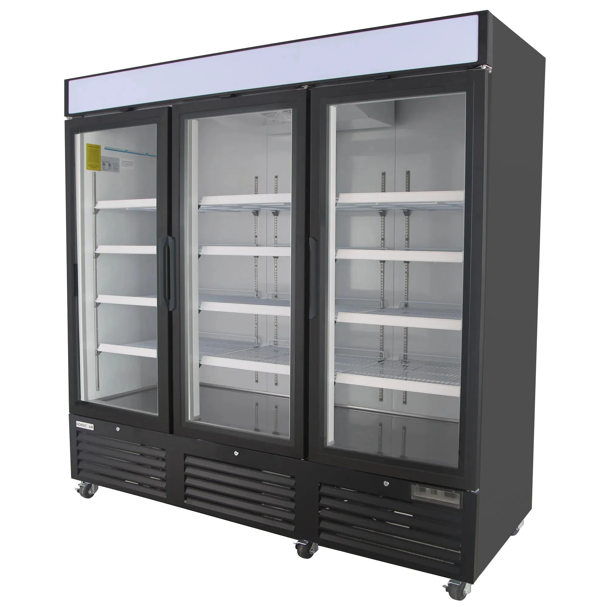 Nordic Air GRM-73C Triple Door 81" Wide Glass Display Refrigerator - Image 3