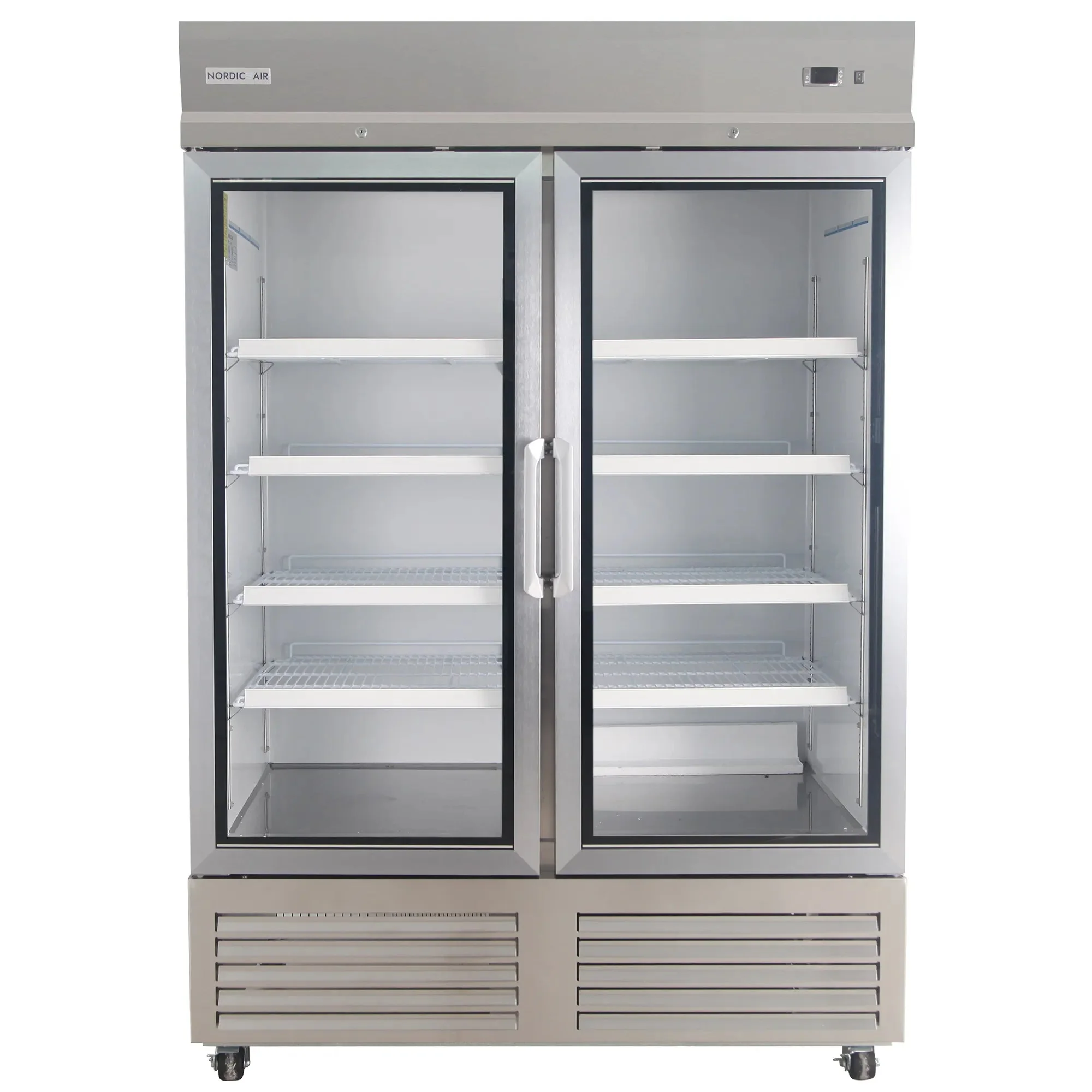 Nordic Air SGF-48C Double Glass Door 54" Wide Stainless Steel Freezer