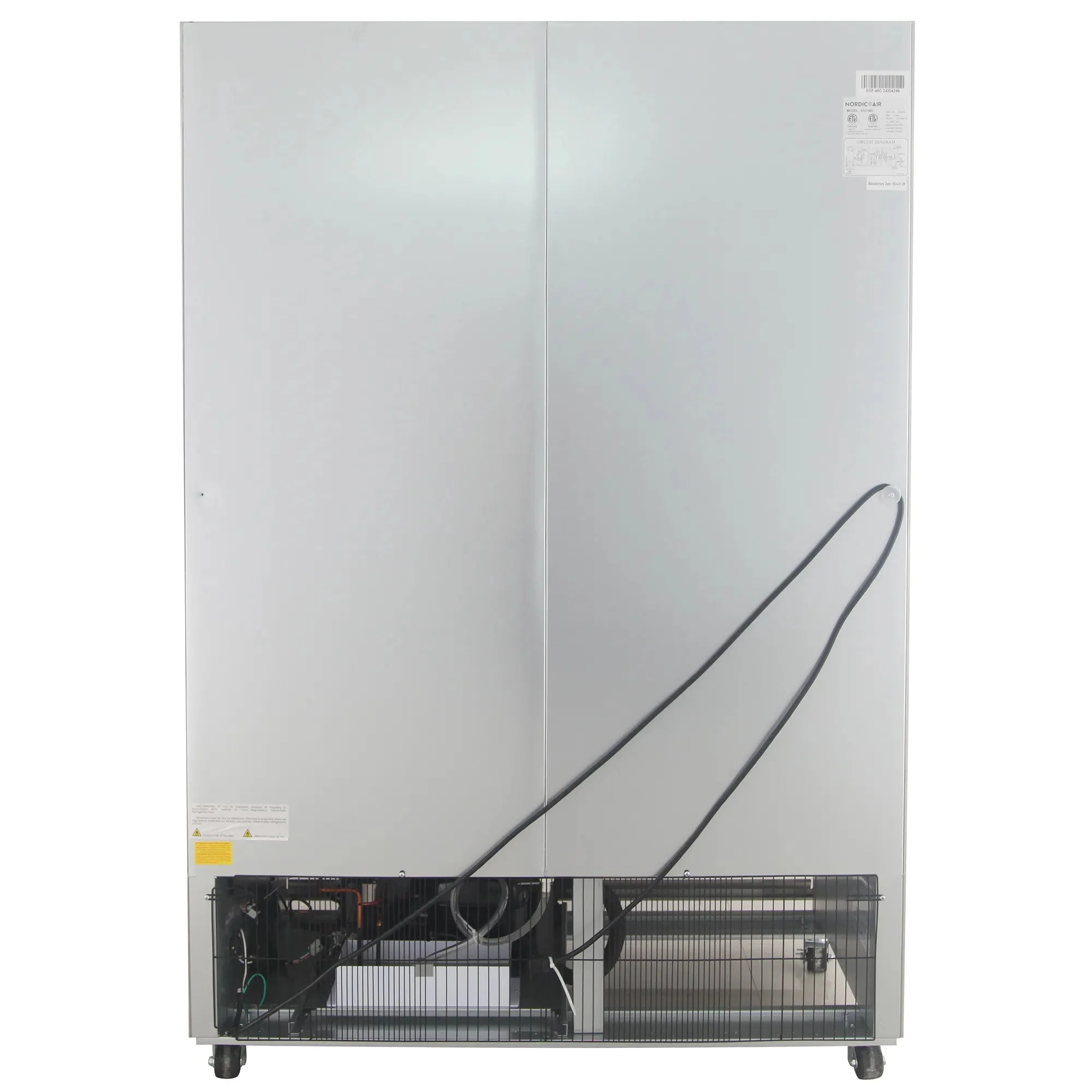 Nordic Air SGF-48C Double Glass Door 54" Wide Stainless Steel Freezer - Image 4