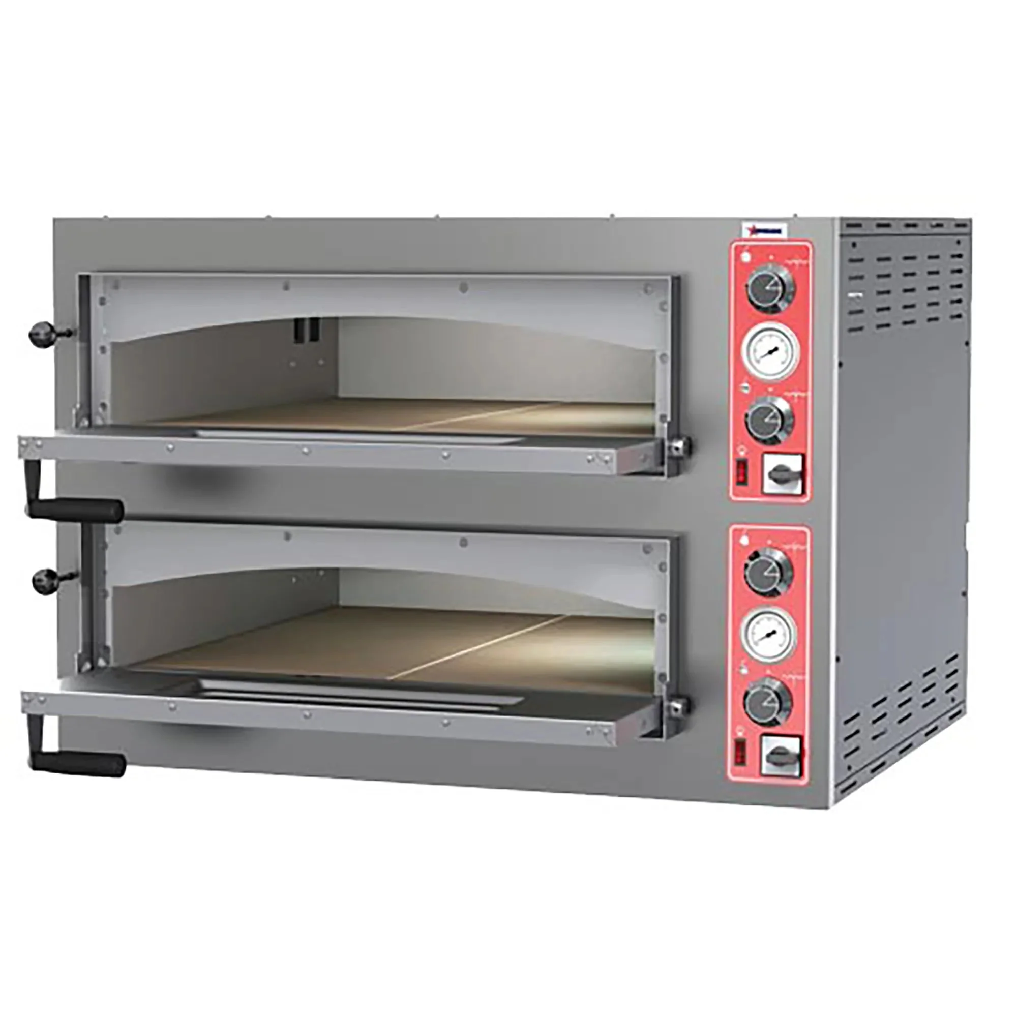 Omcan 40636 Entry Max Series Electric 28" Double Deck Counter Top Pizza Oven - 220V