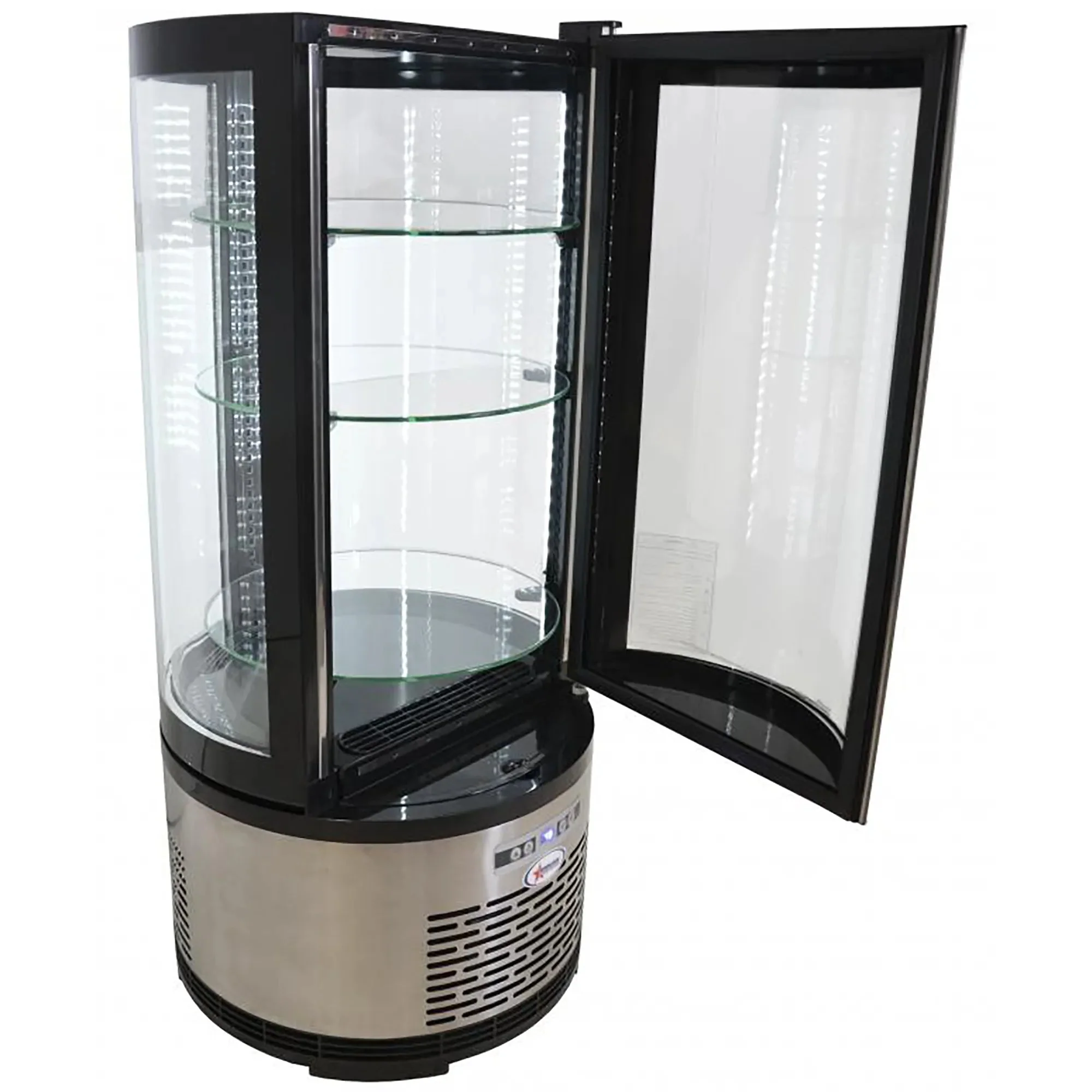 Omcan 41466 Round Glass 3 Tier 19" Refrigerated Cake Display Case - Image 3