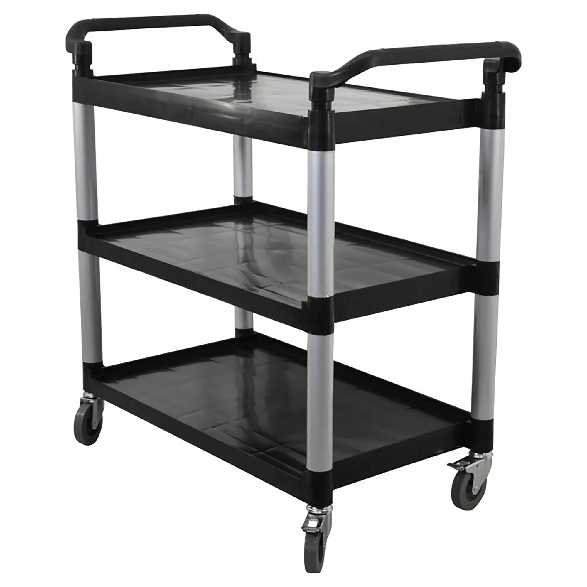 Omcan 43069 Plastic Black Utility Cart, 198 Lbs Capacity