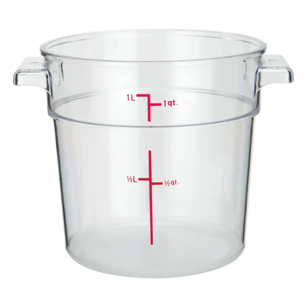 Omcan Clear Polypropylene Round Storage Container - Various Sizes