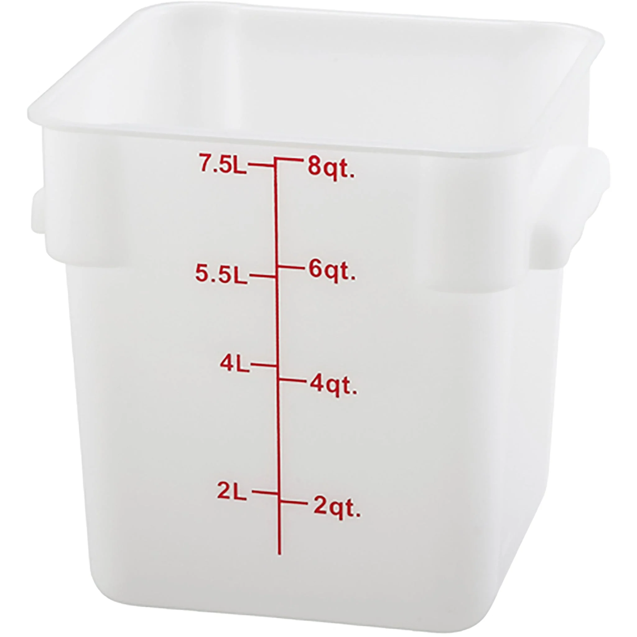 Winco PESC Series White Polypropylene Square Storage Container - Various Sizes - Image 4