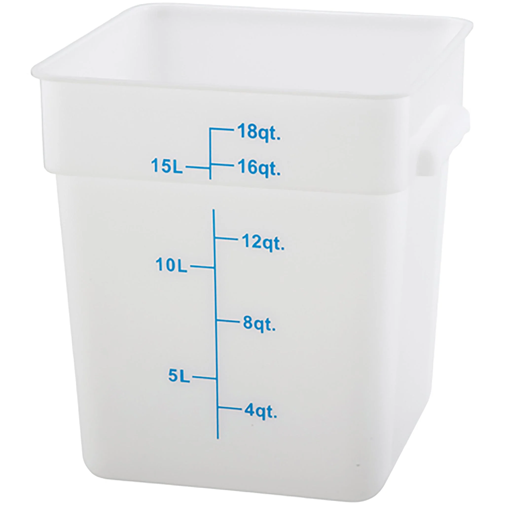 Winco PESC Series White Polypropylene Square Storage Container - Various Sizes - Image 6