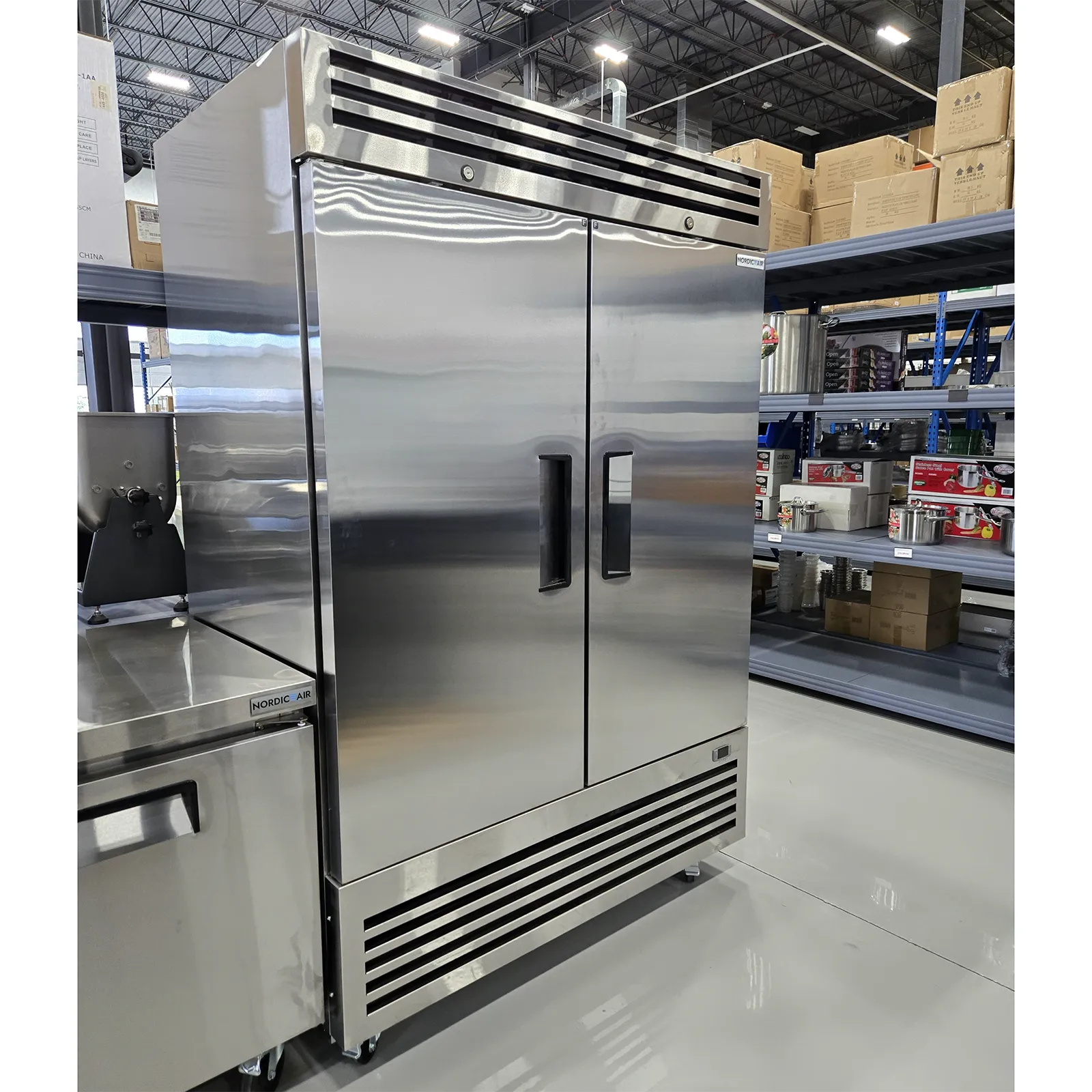 **OPEN BOX** Nordic Air Double Solid Door 54" Wide Stainless Steel Freezer - Image 2