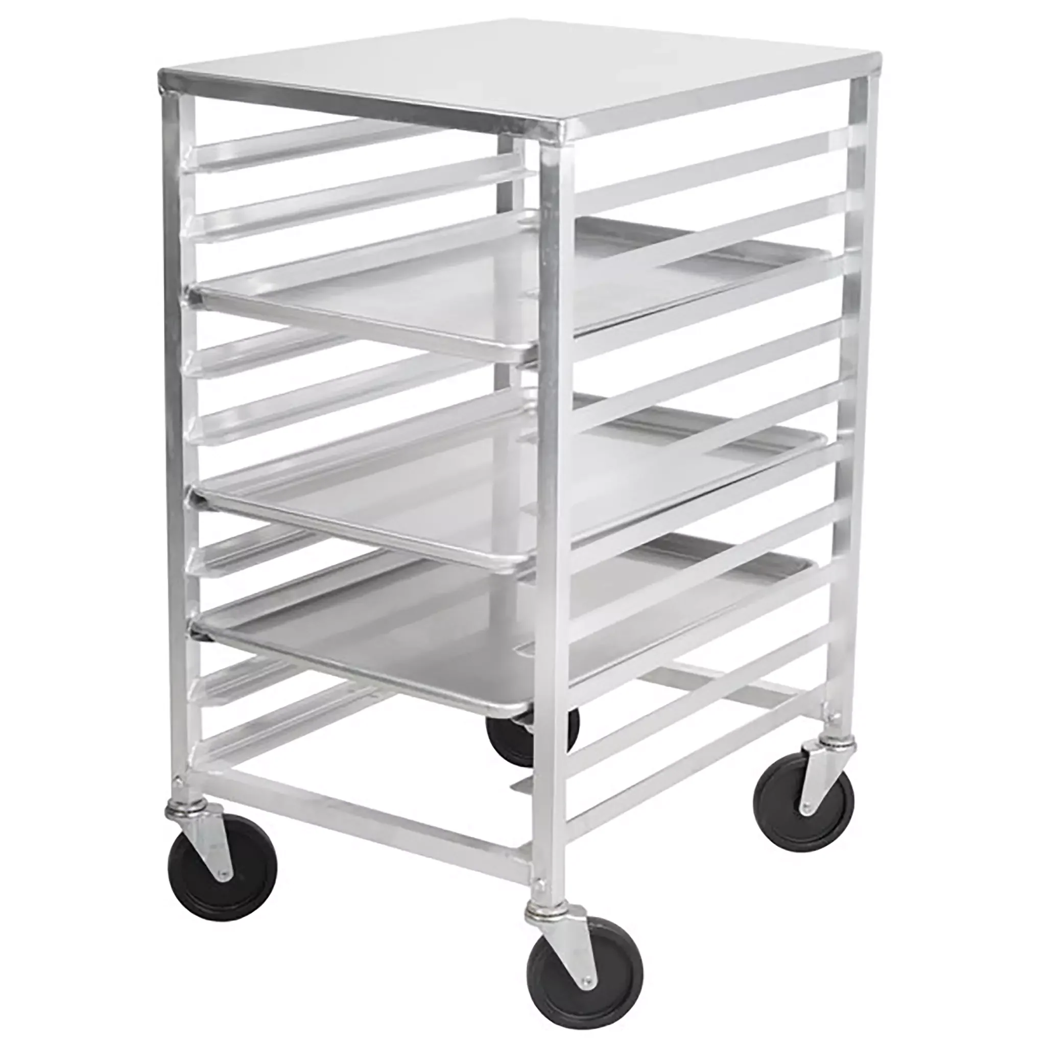 Phoenix ALRK10T Aluminum WELDED 10-Tier Sheet Pan Rack, 3″ Spacing - Solid Top - Image 3