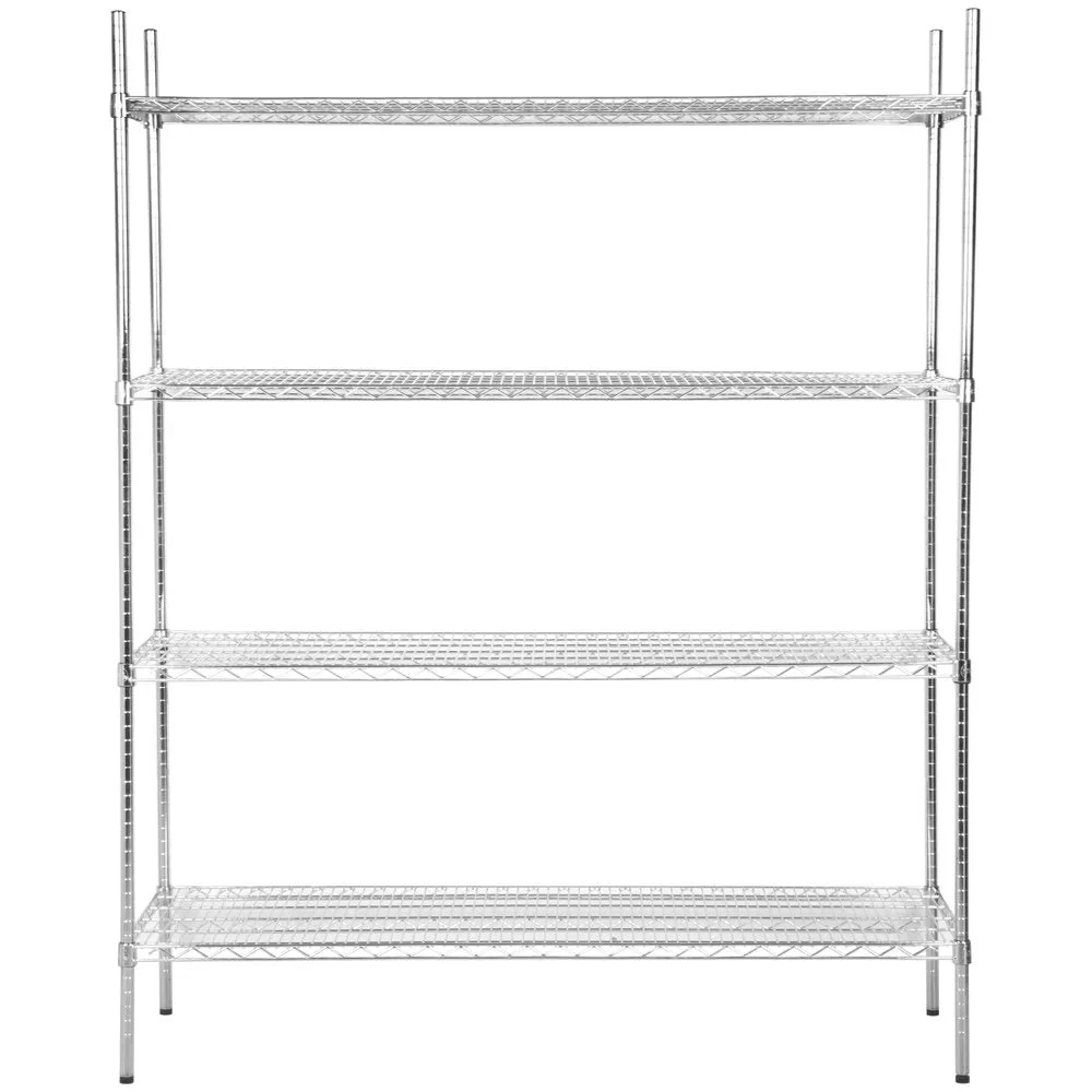 Phoenix Chrome/Black Epoxy Wire Shelf Kits (72" High, 4 Shelves) - Various Sizes - Image 5