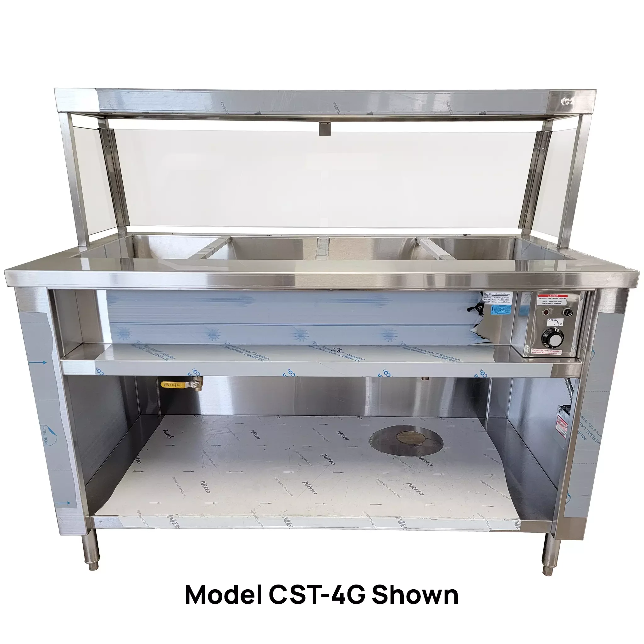 Phoenix CST-2 Steam Table - 2 Wells, Optional Sneeze Guard