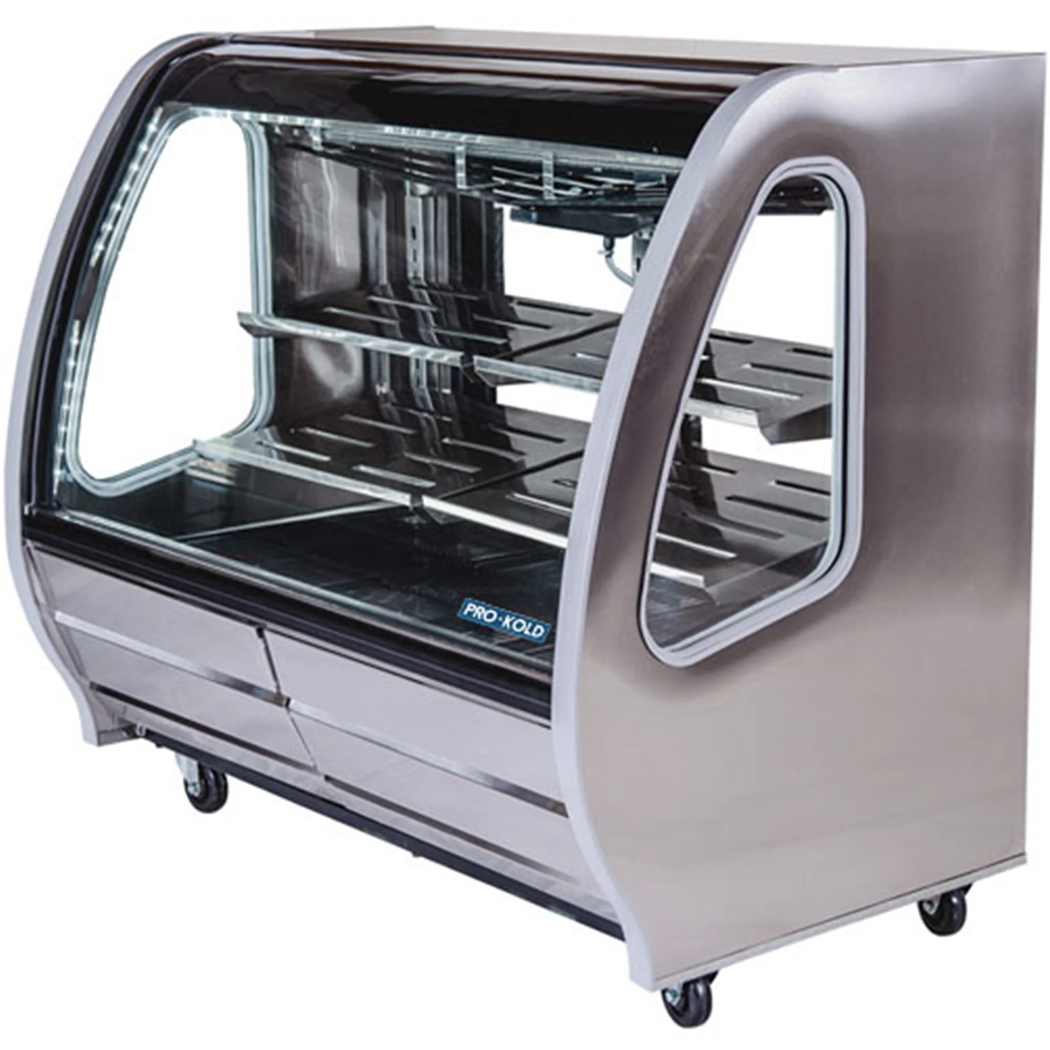 Pro-Kold DDC-60 Curved Glass 56" Refrigerated Deli Case - Available in White, Black or S/S Finish - Image 3