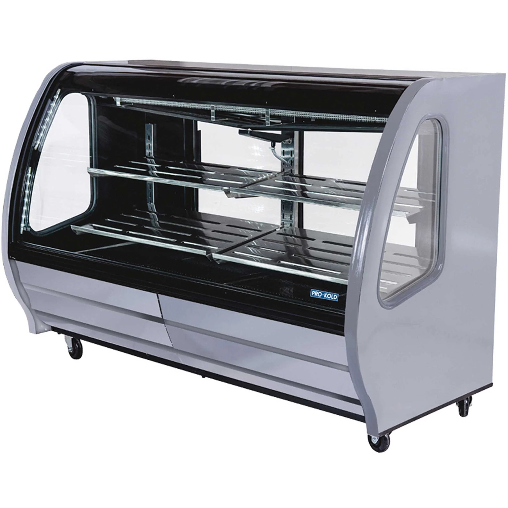 Pro-Kold DDC-80 Curved Glass 74" Refrigerated Deli Case - Available in White, Black or S/S Finish - Image 3