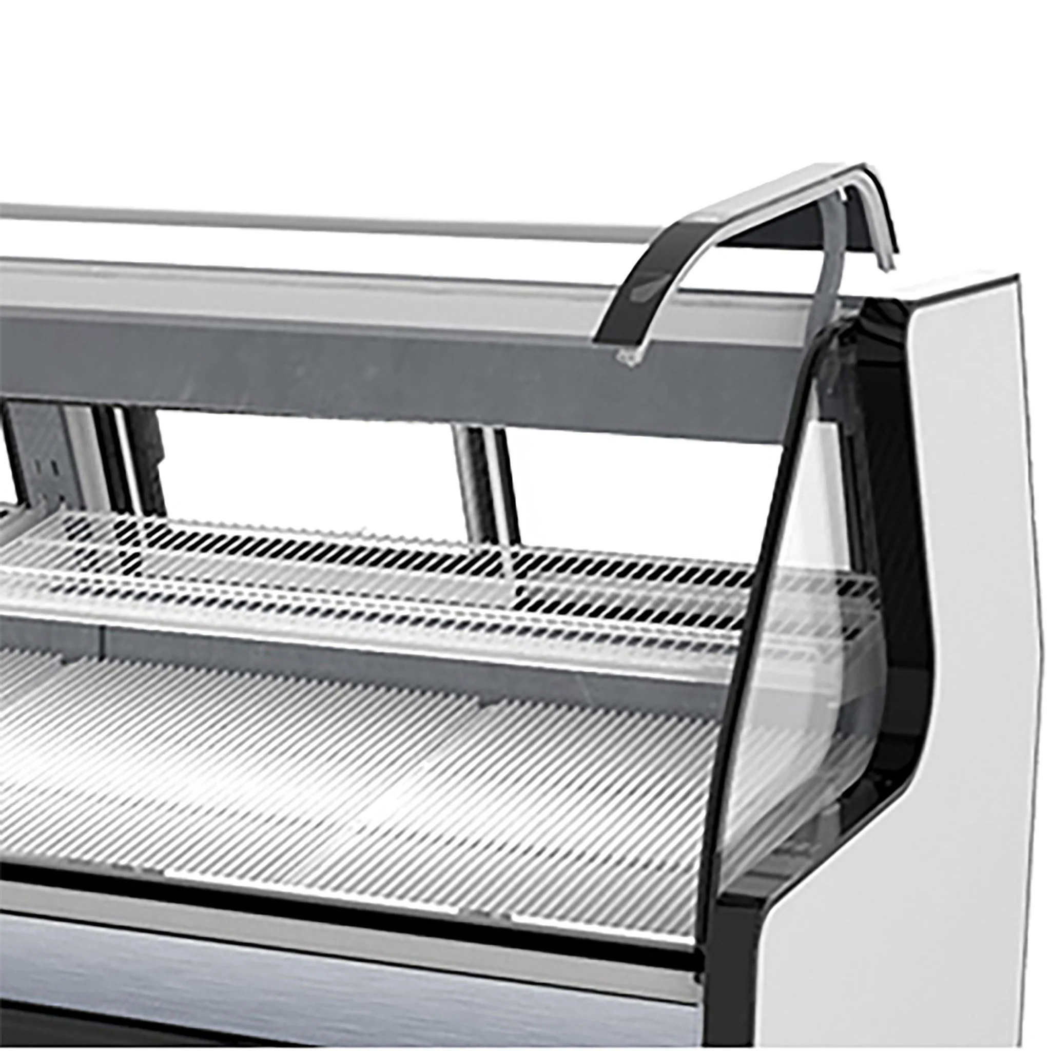 Pro-Kold MCRU-100-WL Curved Glass 99" Refrigerated Fresh Meat Display Case with Front Lift Glass - REMOTE CONDENSING UNIT, NOT INCLUDED - Image 3