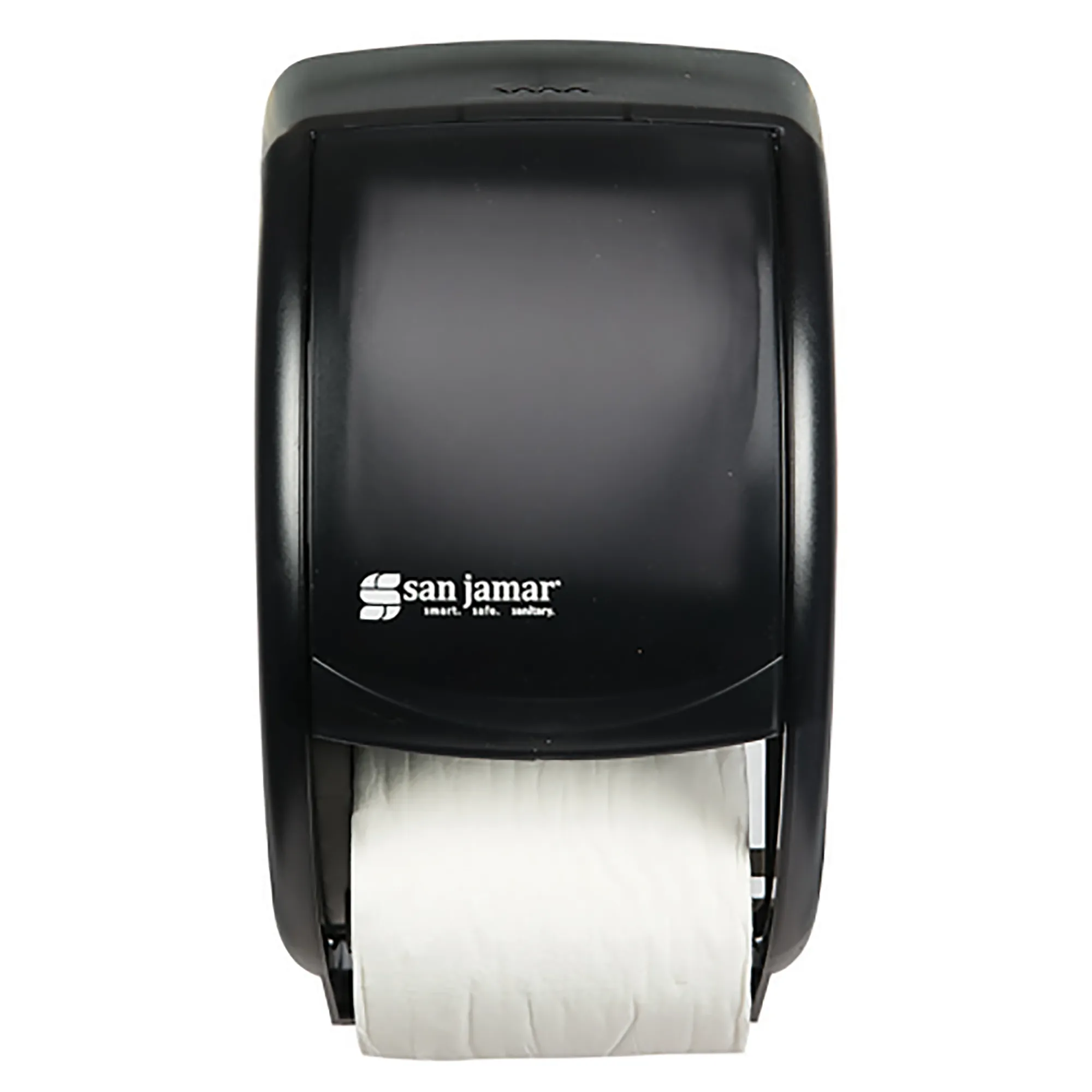 San Jamar R3500TBK Compact Double Roll Standard Toilet Tissue Dispenser