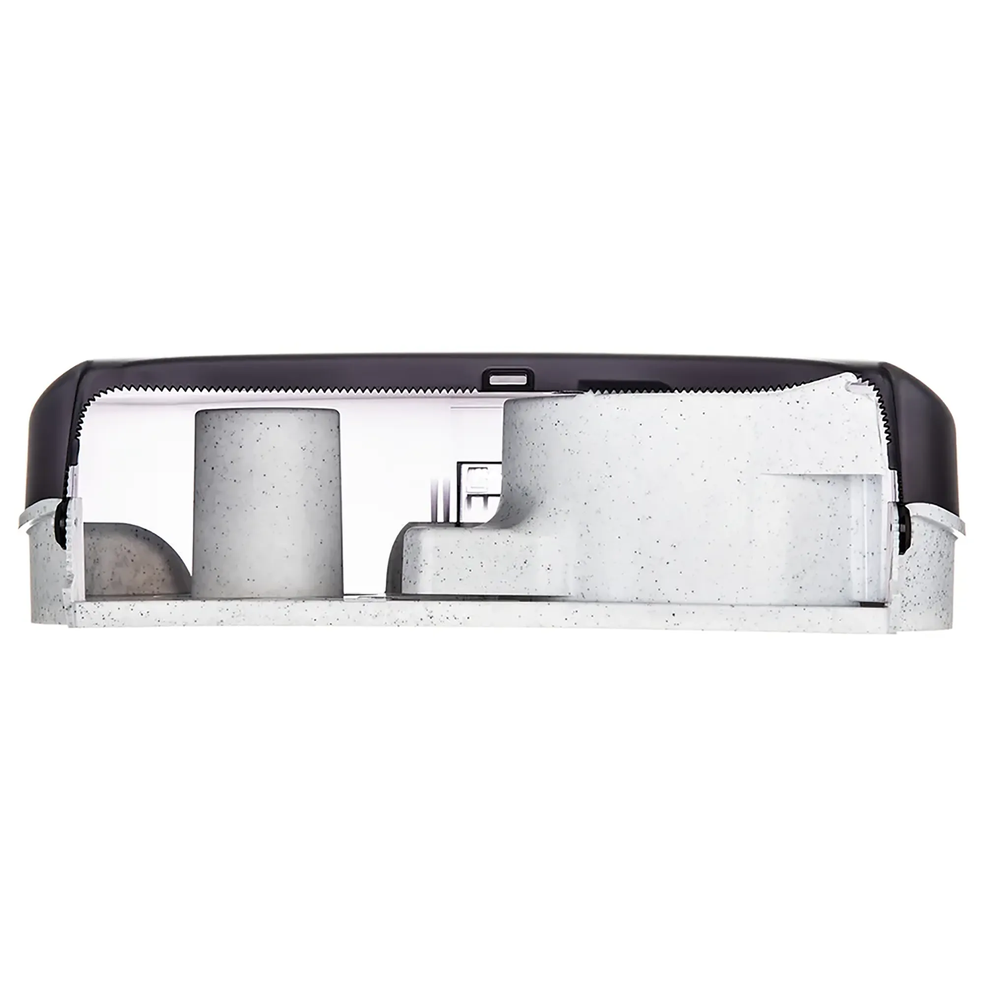 San Jamar R4000TBK Double Roll 9" Jumbo Toilet Tissue Dispenser - Image 4