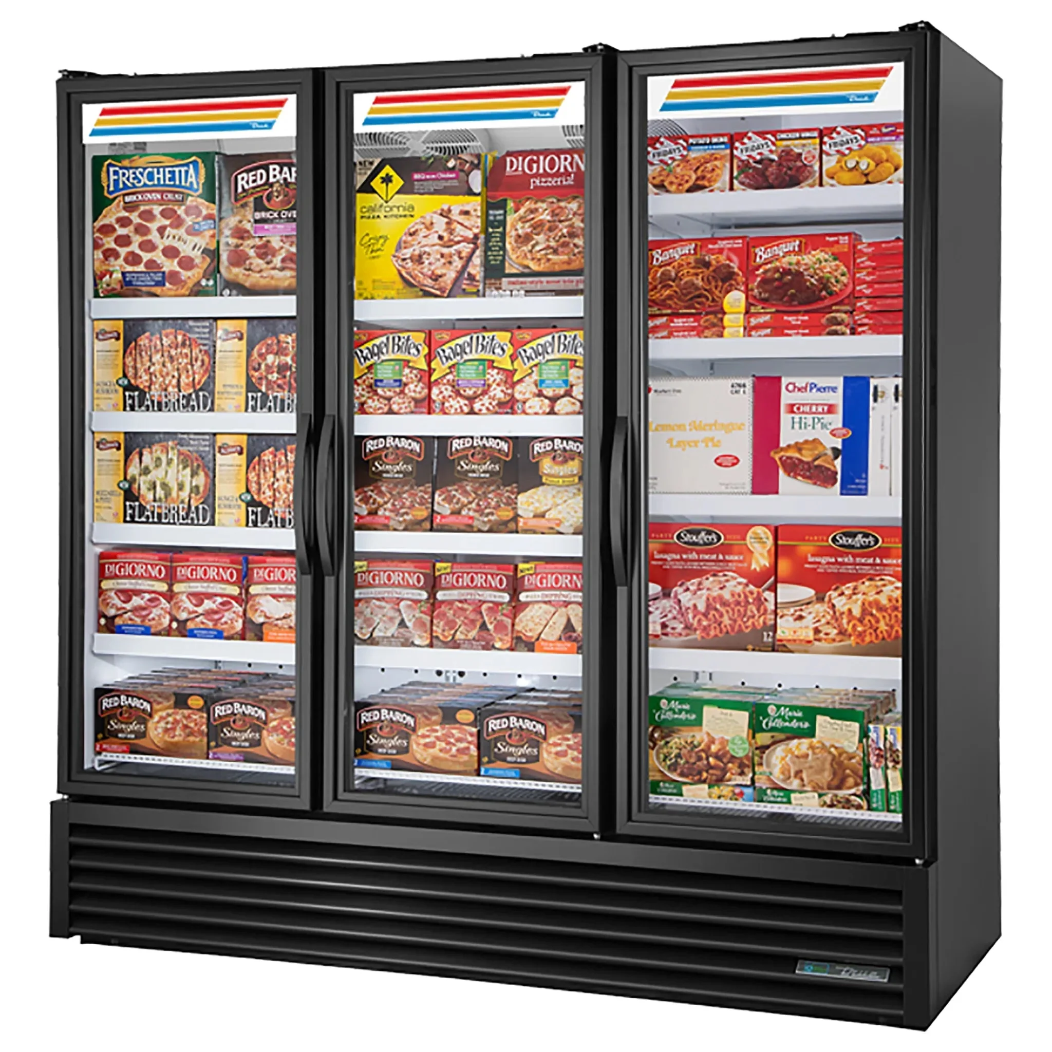 True FLM-81F~TSL01 Triple Door 81" Wide Full Length Glass Display Freezer