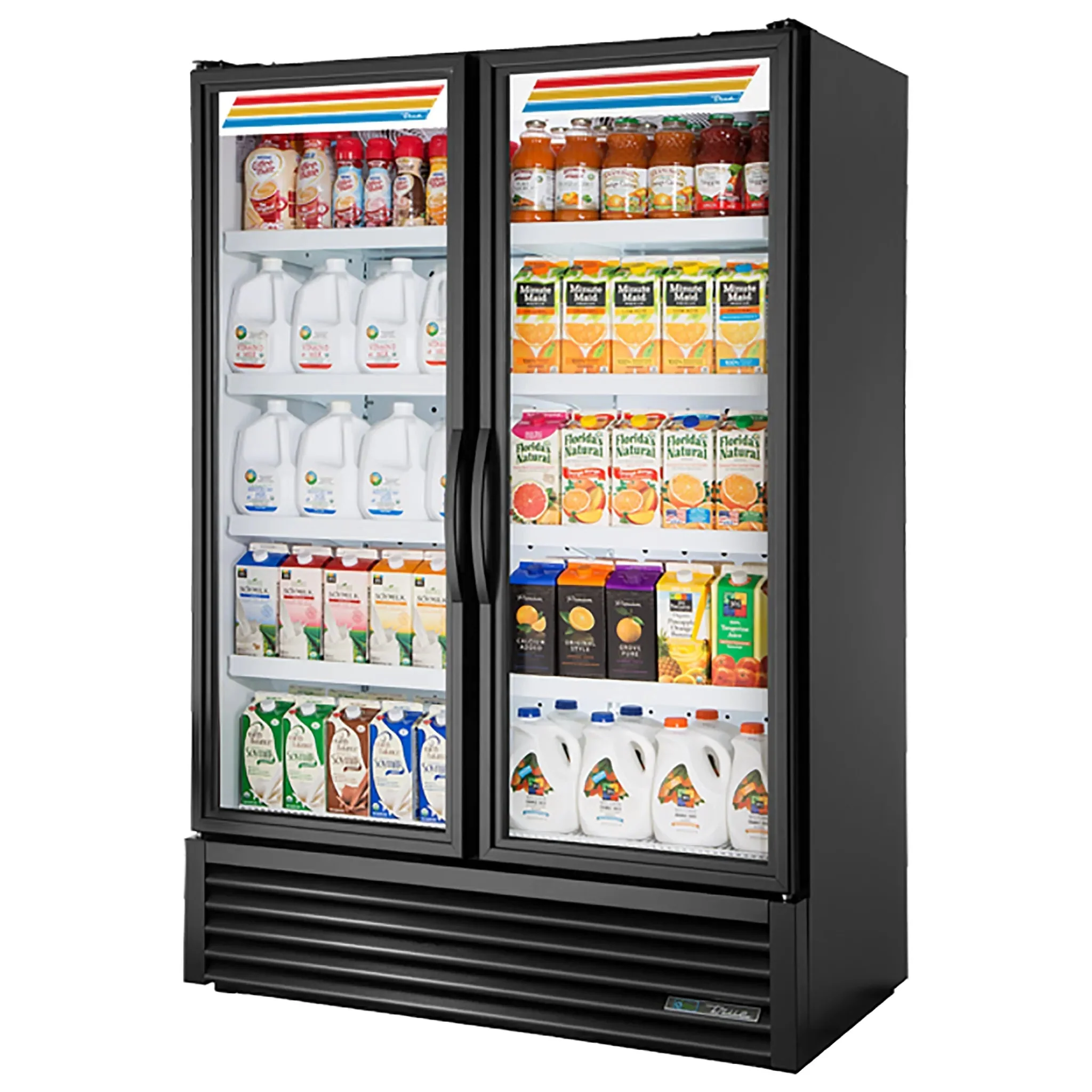 True FLM-54~TSL01 Double Door 54" Wide Full Length Glass Display Refrigerator