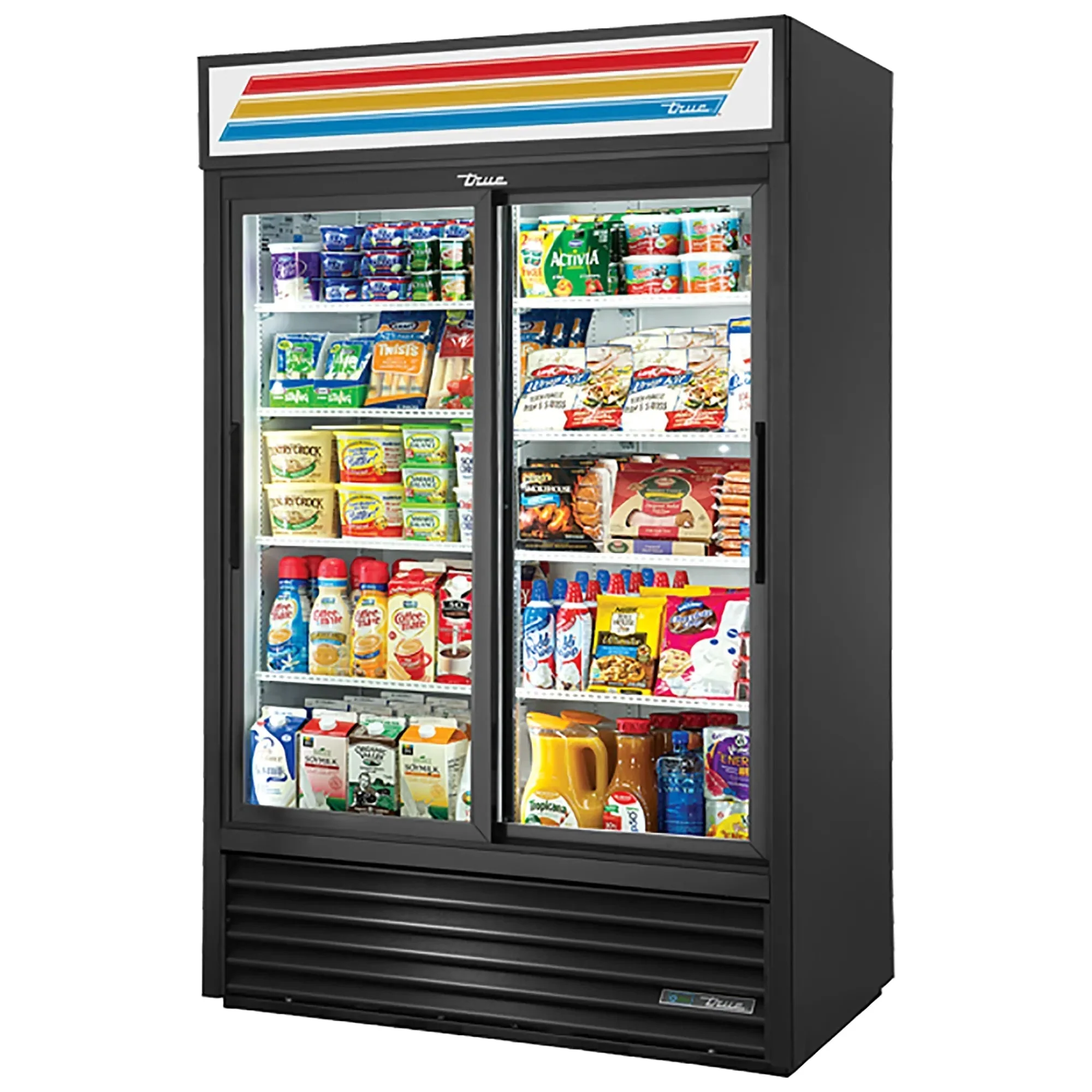 True GDM-45-HC-LD Double Sliding Door 51" Wide Display Refrigerator